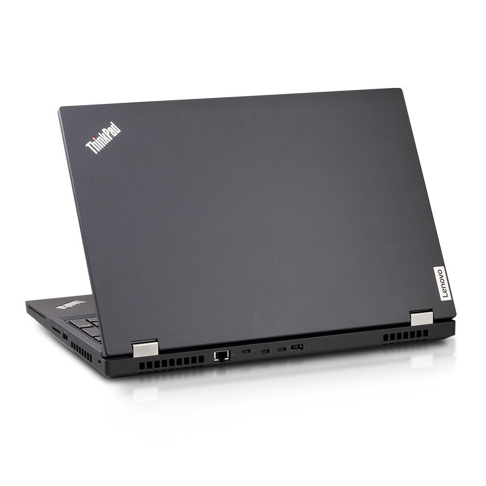 Closed black Lenovo ThinkPad laptop on a white background.