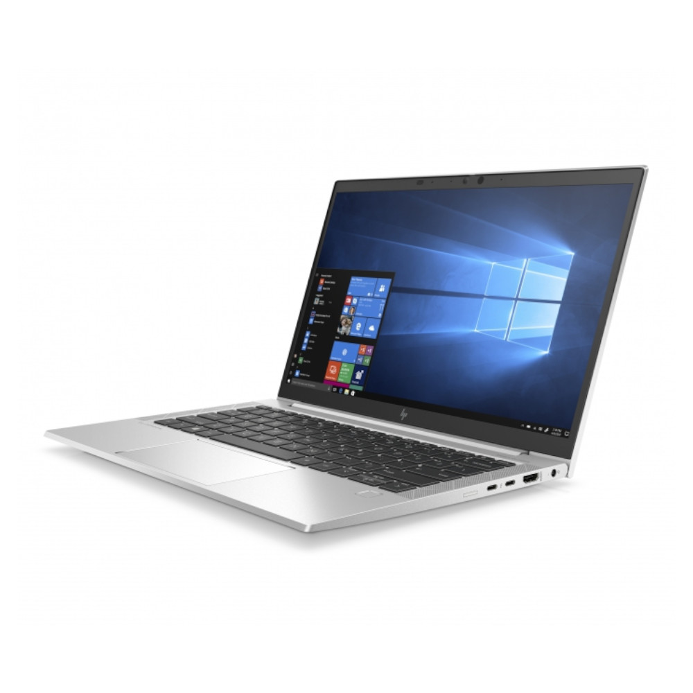 Un ordinateur portable argenté avec écran ouvert, affichant le logo Windows.