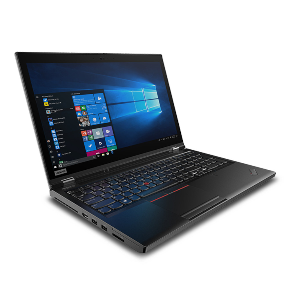 Een zwarte Lenovo laptop met verlicht toetsenbord en Windows bureaublad.