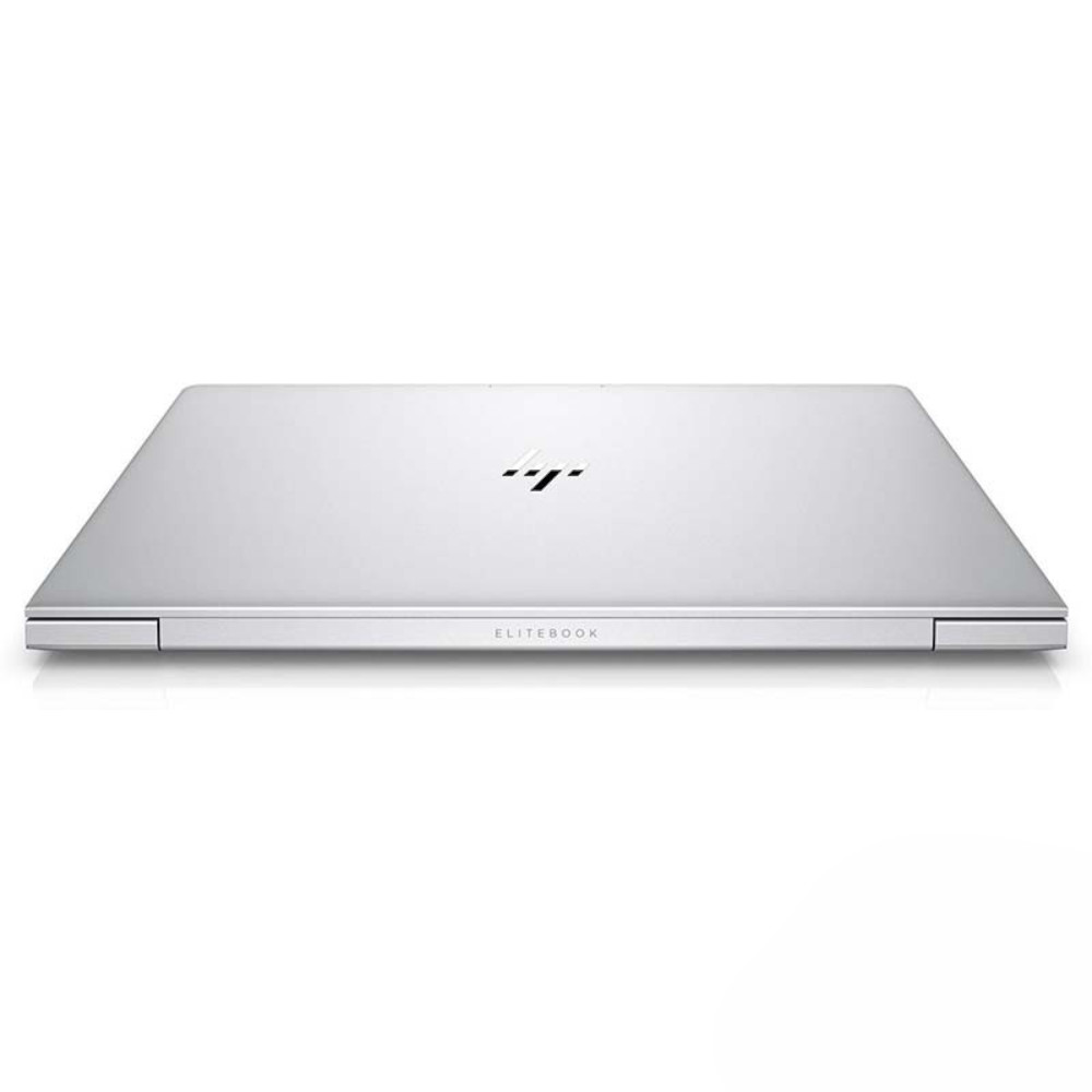 Portátil HP EliteBook plateado cerrado con logo en la tapa.