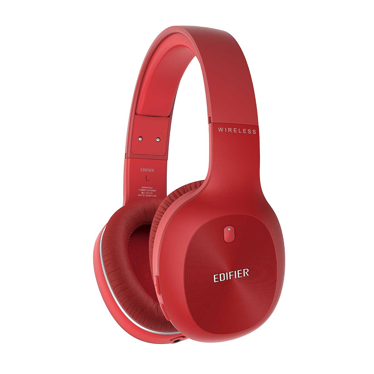 Cuffie rosse over-ear con logo Edifier sui padiglioni.