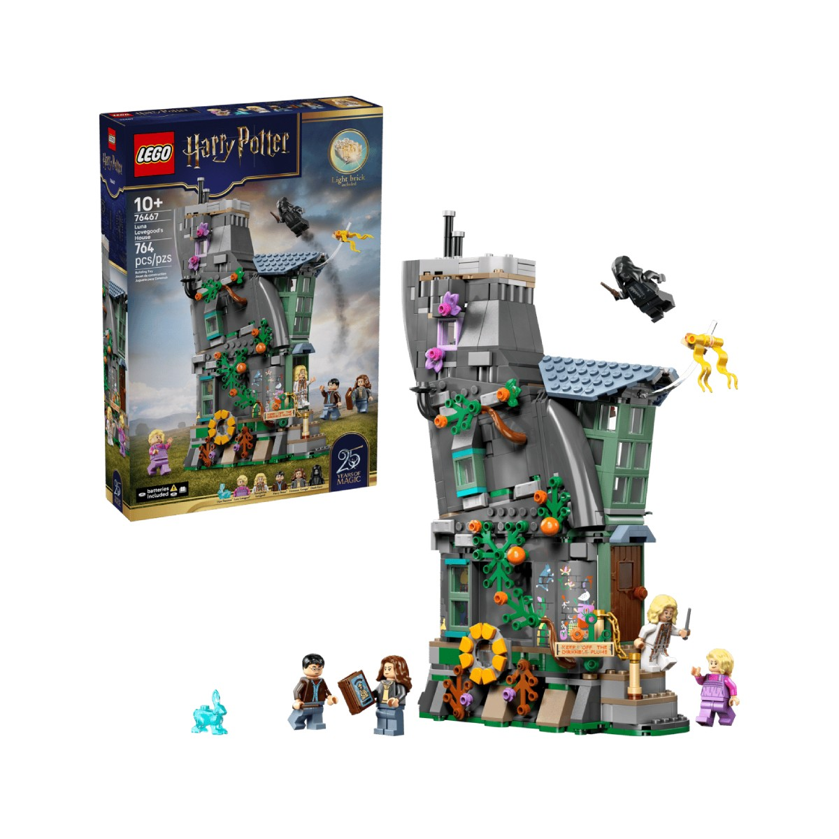 Replika Lego domu Luny Lovegood z Harry'ego Pottera z minifigurkami i akcesoriami.