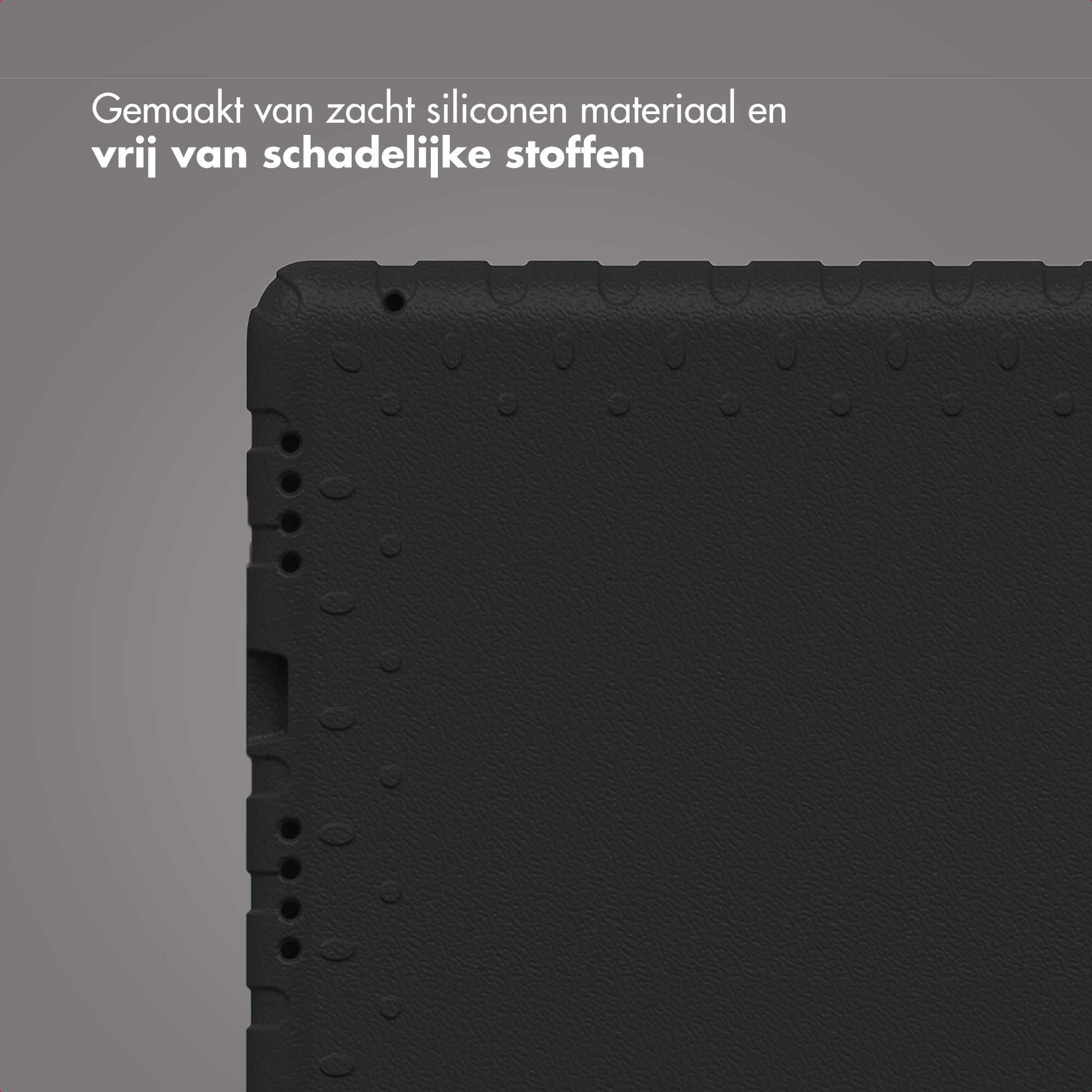 Black case with embossed dots and cutouts on the side.