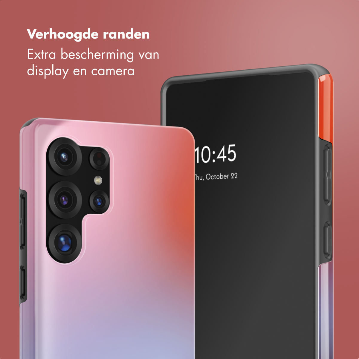 Due retro di smartphone. Uno con fotocamera, l'altro con schermo nero.
