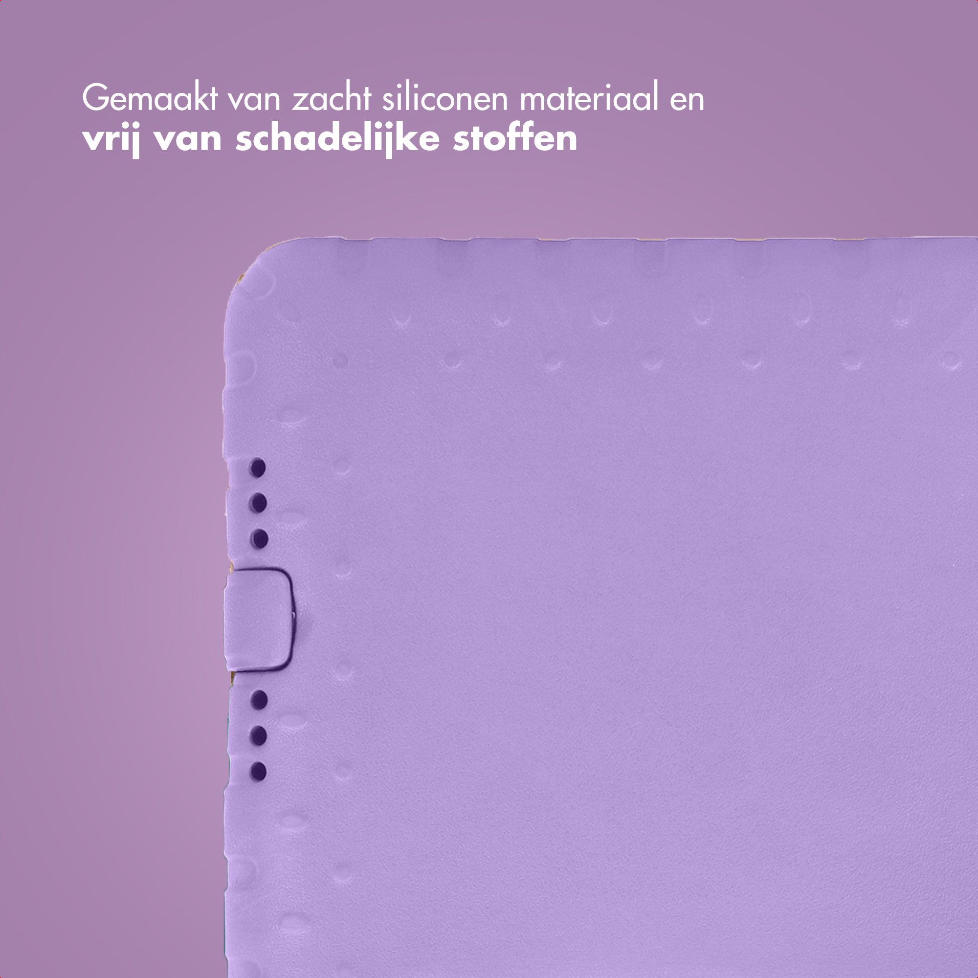 Purple textured case with three buttons on the left side.
