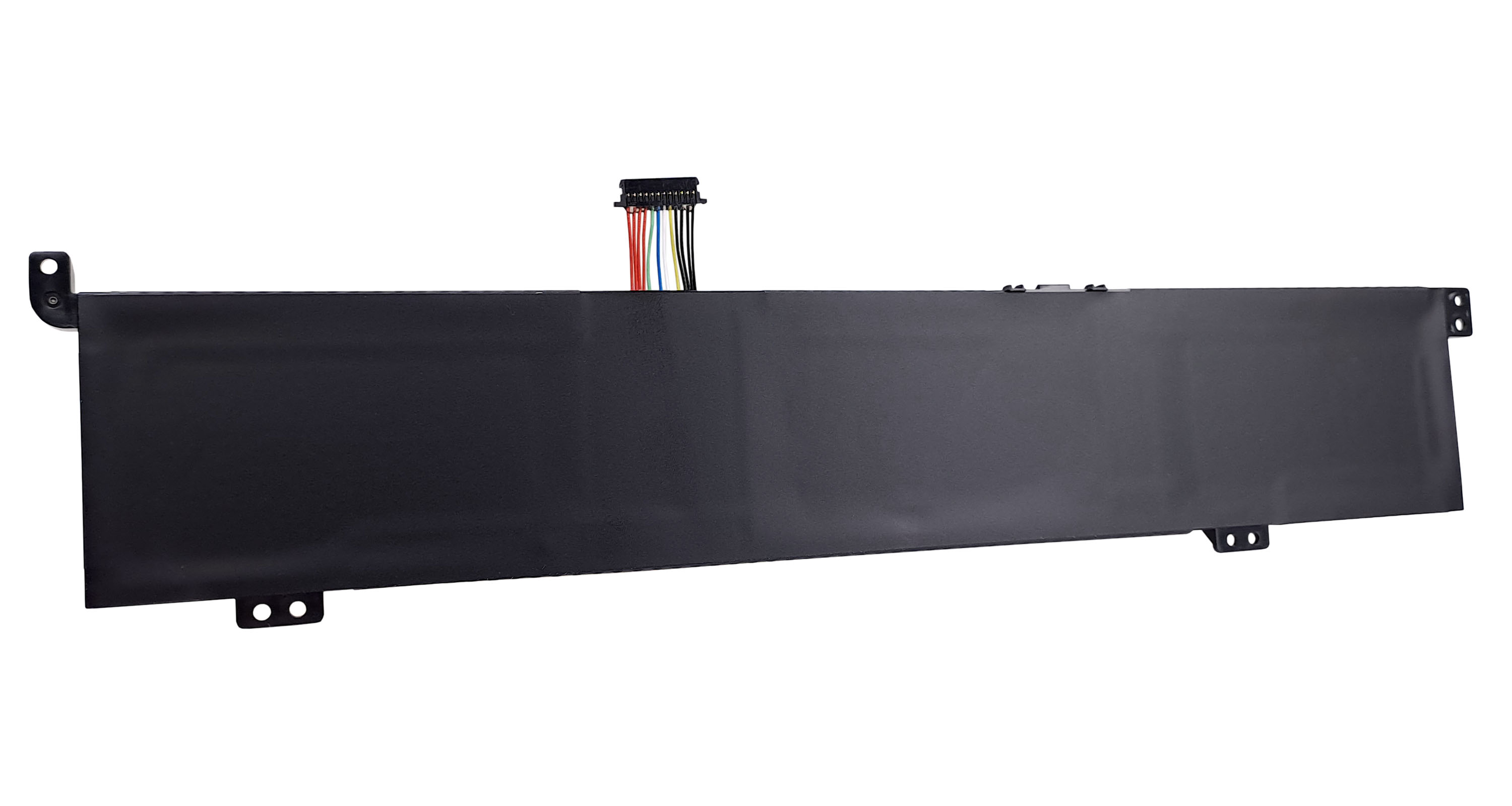 Czarna bateria do laptopa z kablami i zaczepami.