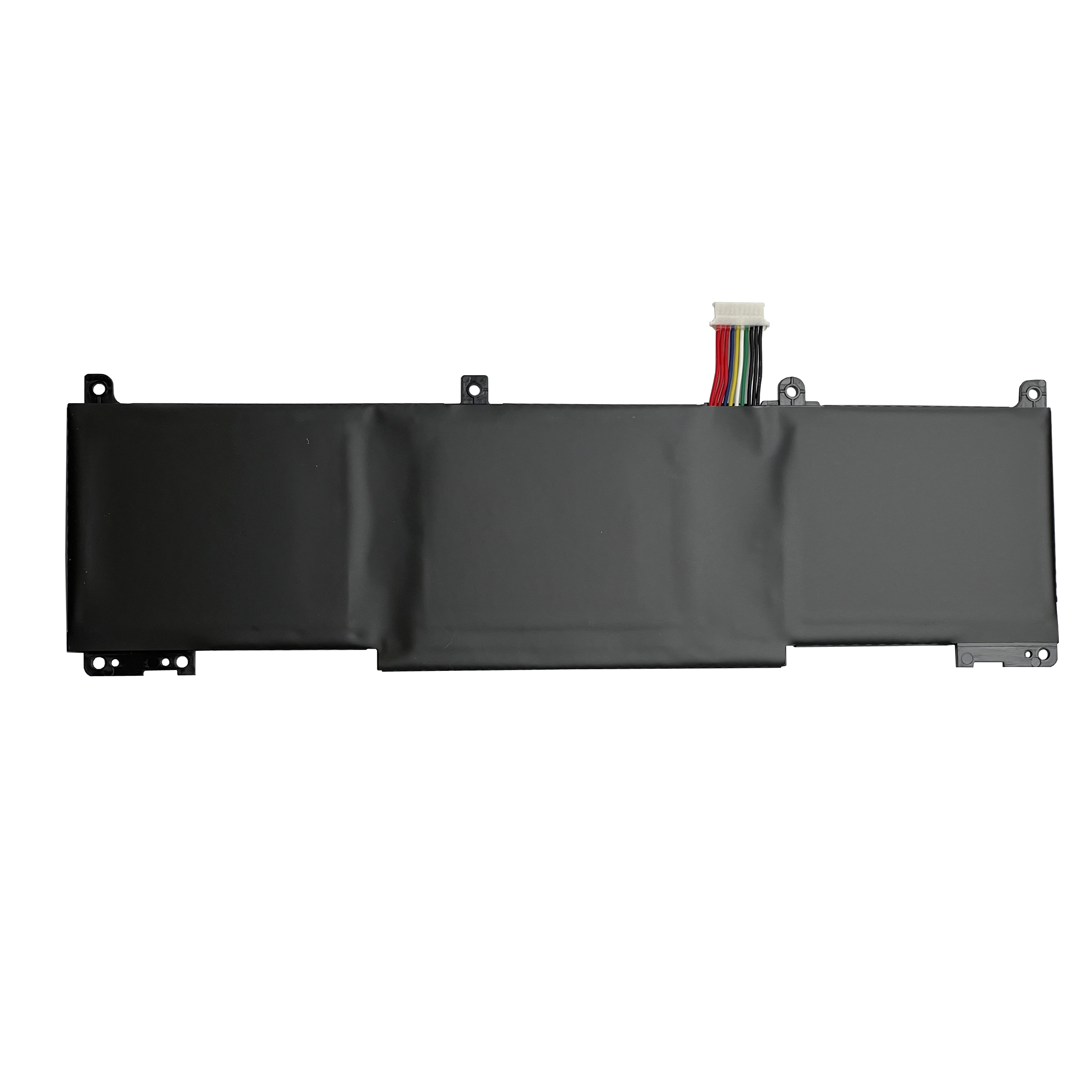 Czarna bateria do laptopa z kablami i złączami.