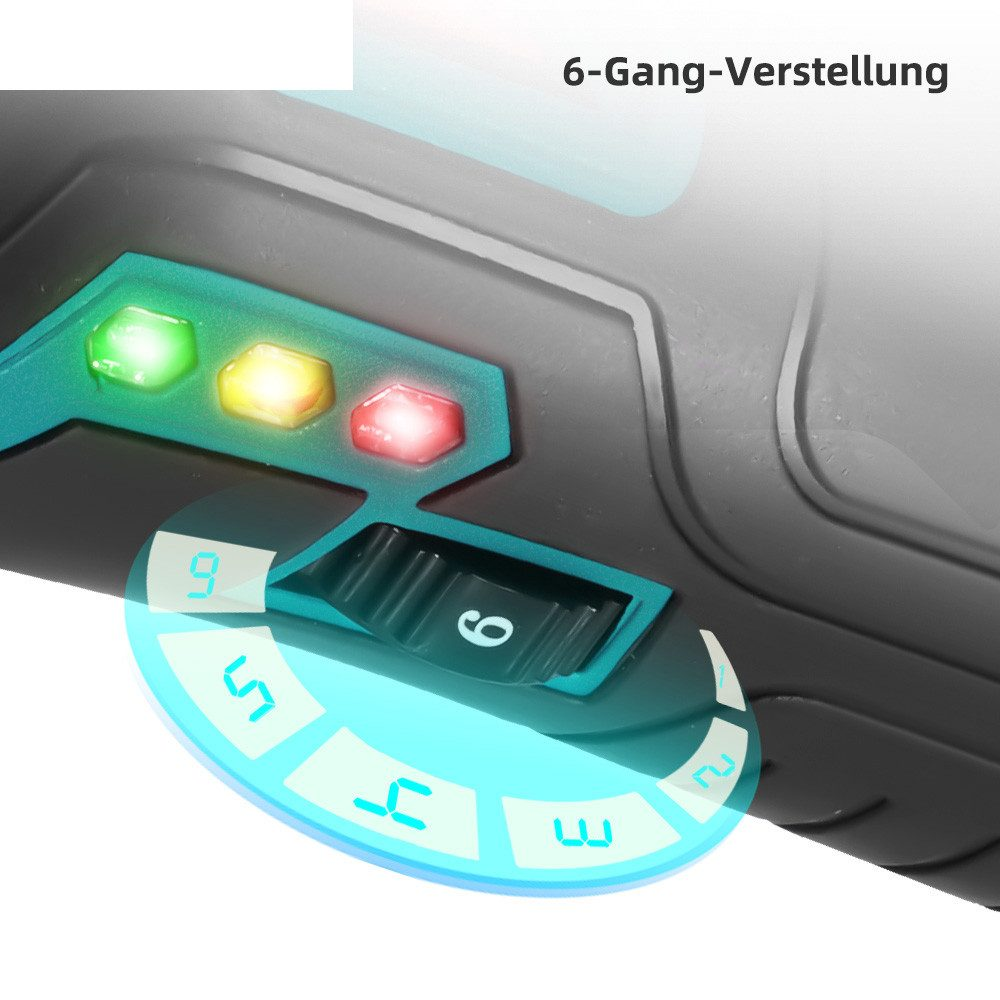Nahaufnahme eines Schalters mit Ganganzeige und drei Lichtern.