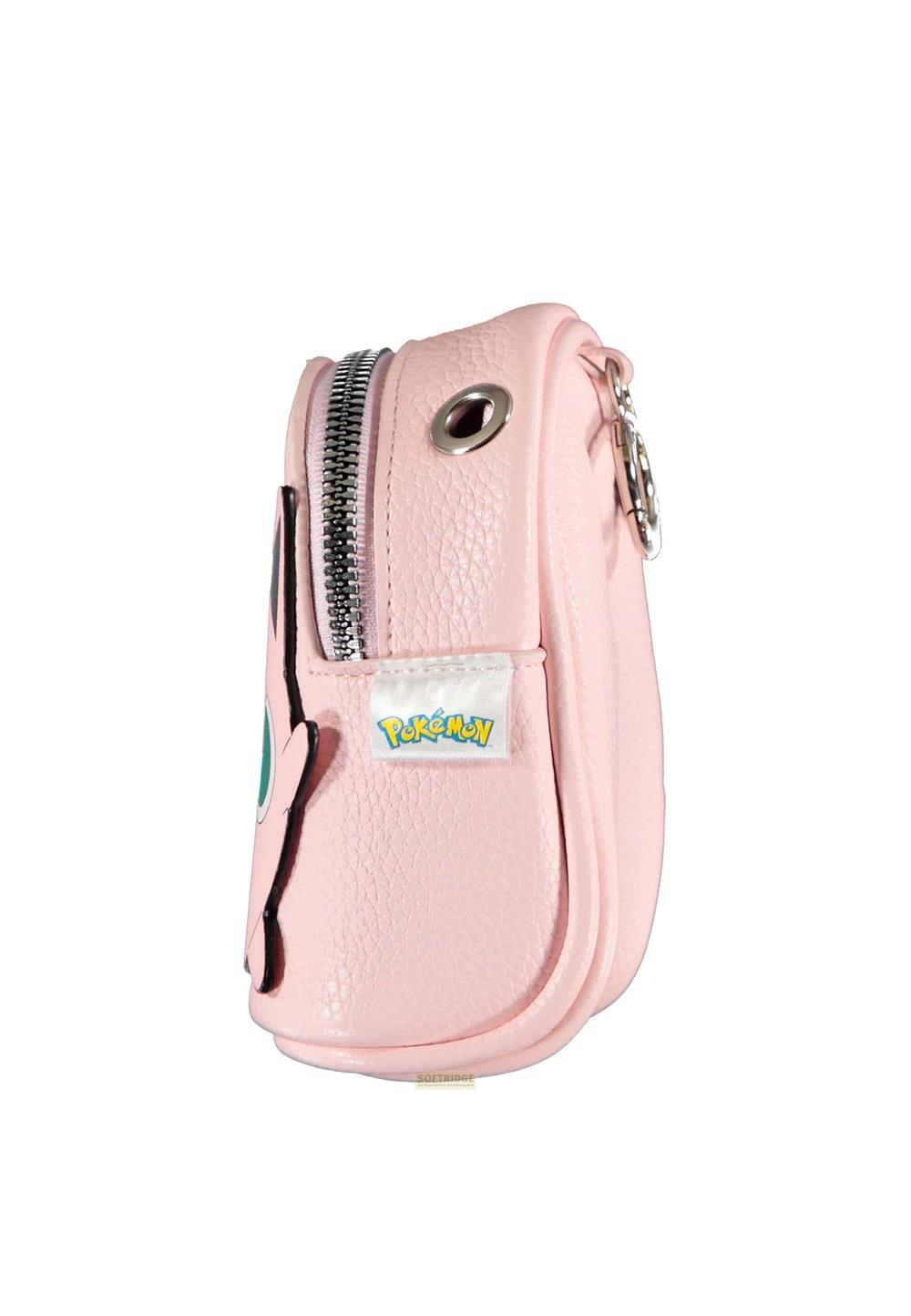 Eine rosa Pokémon-Tasche mit Reißverschluss und Jigglypuff-Design.