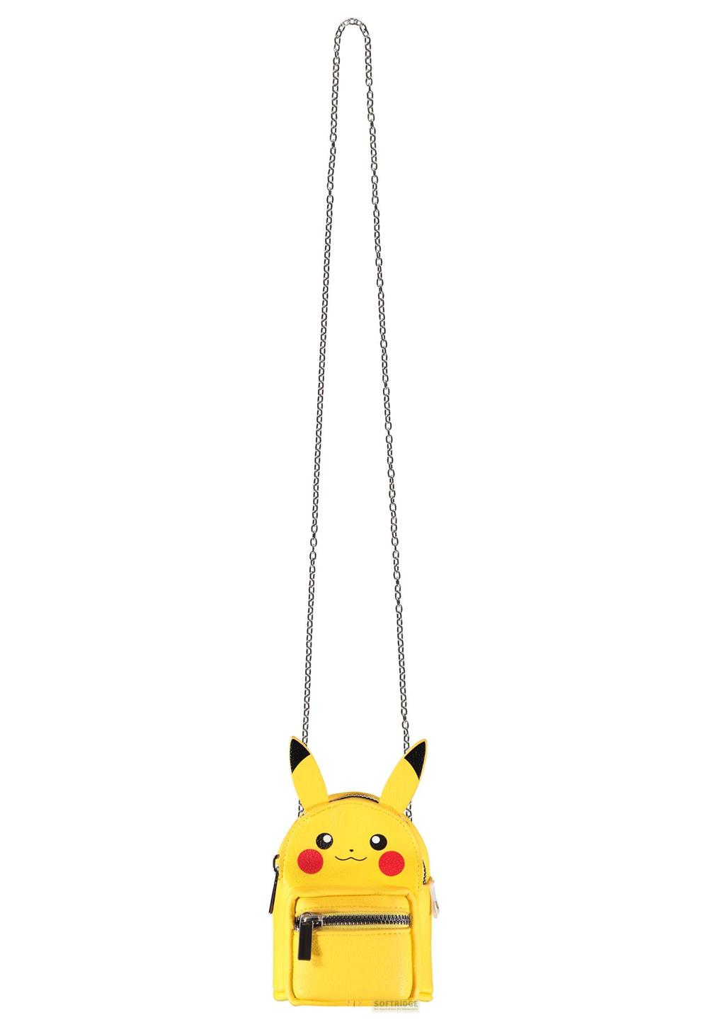 Gelbe Pikachu-Tasche mit Kettenriemen.