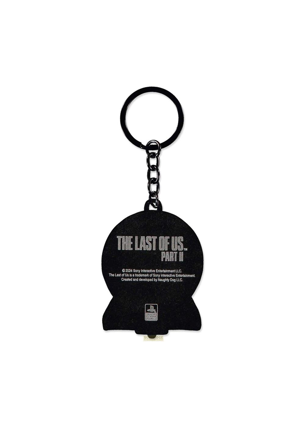 Schwarzer Schlüsselanhänger mit 'The Last of Us Part II'-Logo und Lizenzinformationen.