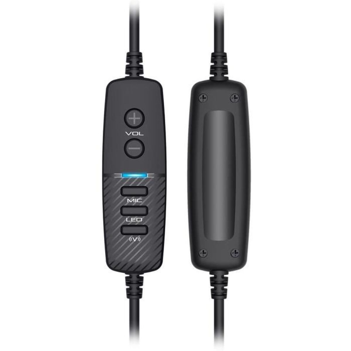 Controller volume nero con controlli microfono e LED.