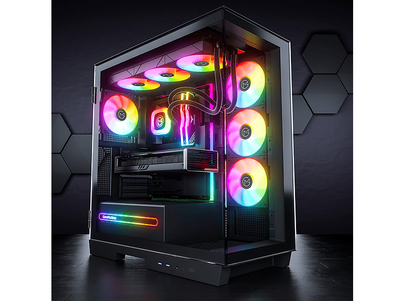GAMEMACHINES Crystal, 360mm Wasserkühlung, Gaming PC mit AMD Ryzen™ 7 5700X Prozessor, 32 GB RAM, 1000 GB SSD, AMD Radeon™ RX 9070, Windows 11 Pro