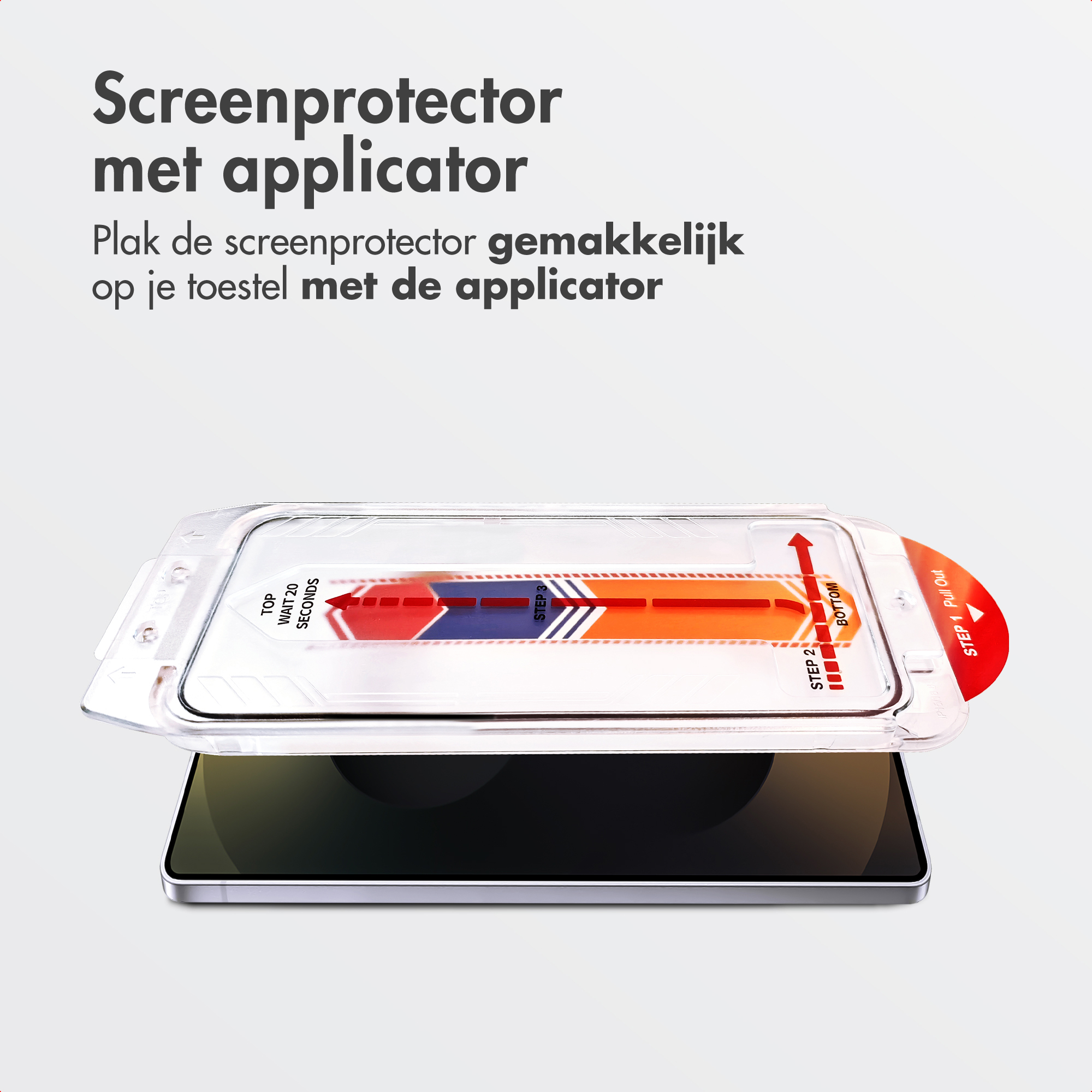Protecteur d'écran avec applicateur sur un smartphone.