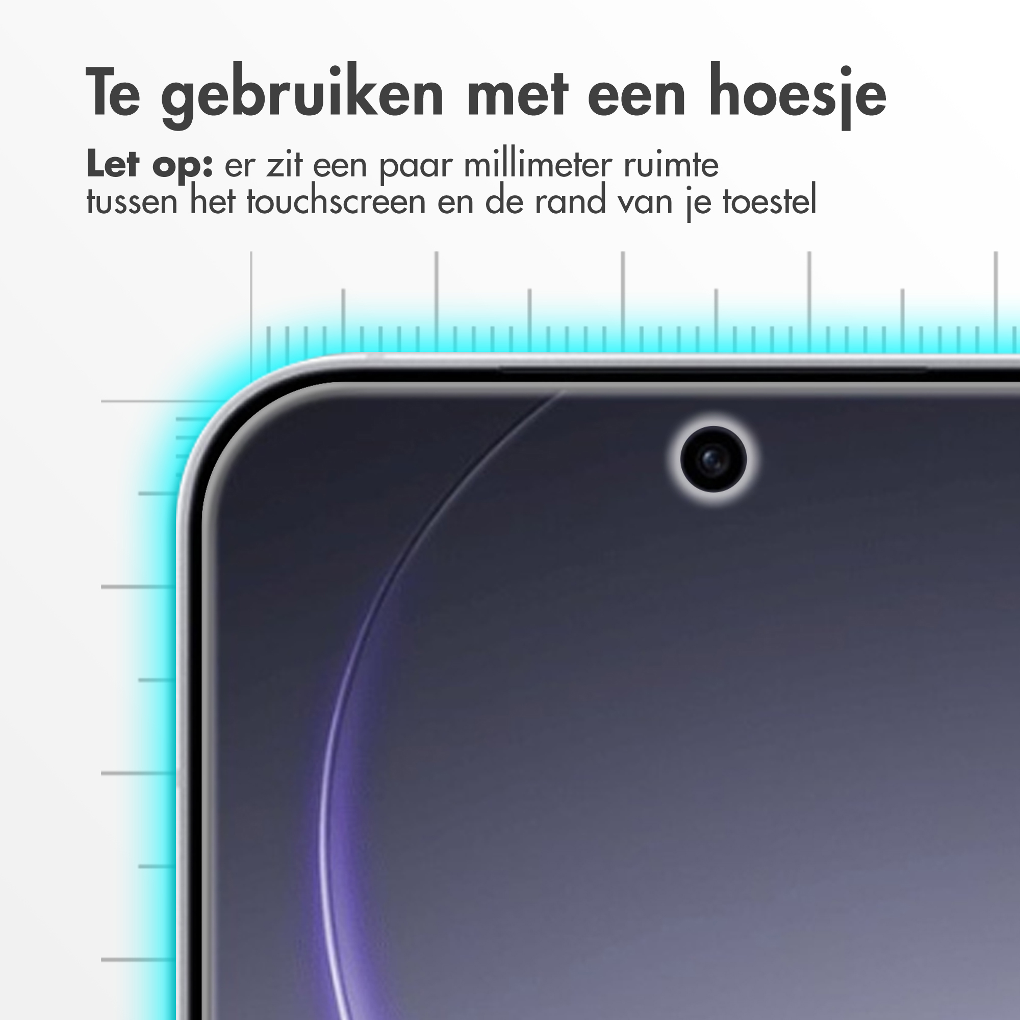 Gros plan d'un smartphone, indiquant qu'il peut être utilisé avec une coque.