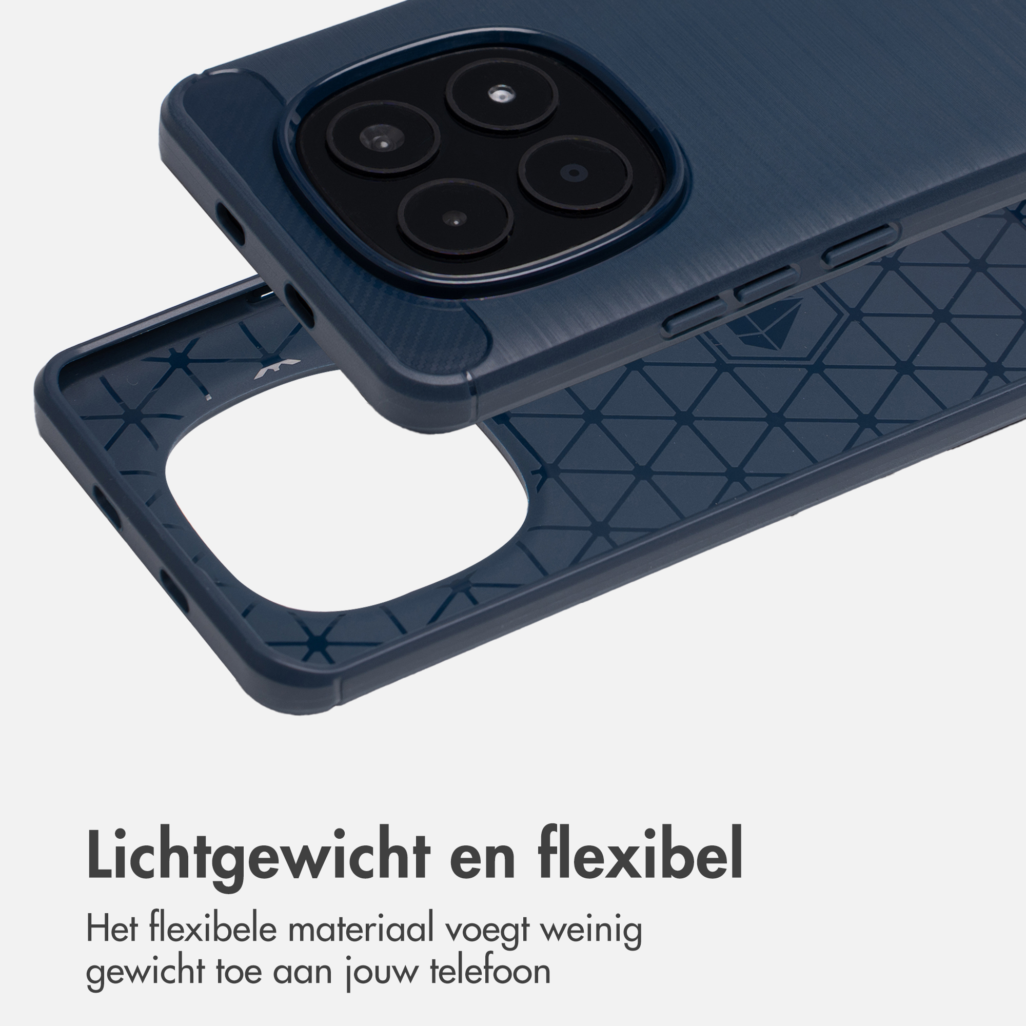Coque de téléphone bleu foncé avec motif montrant une caméra.
