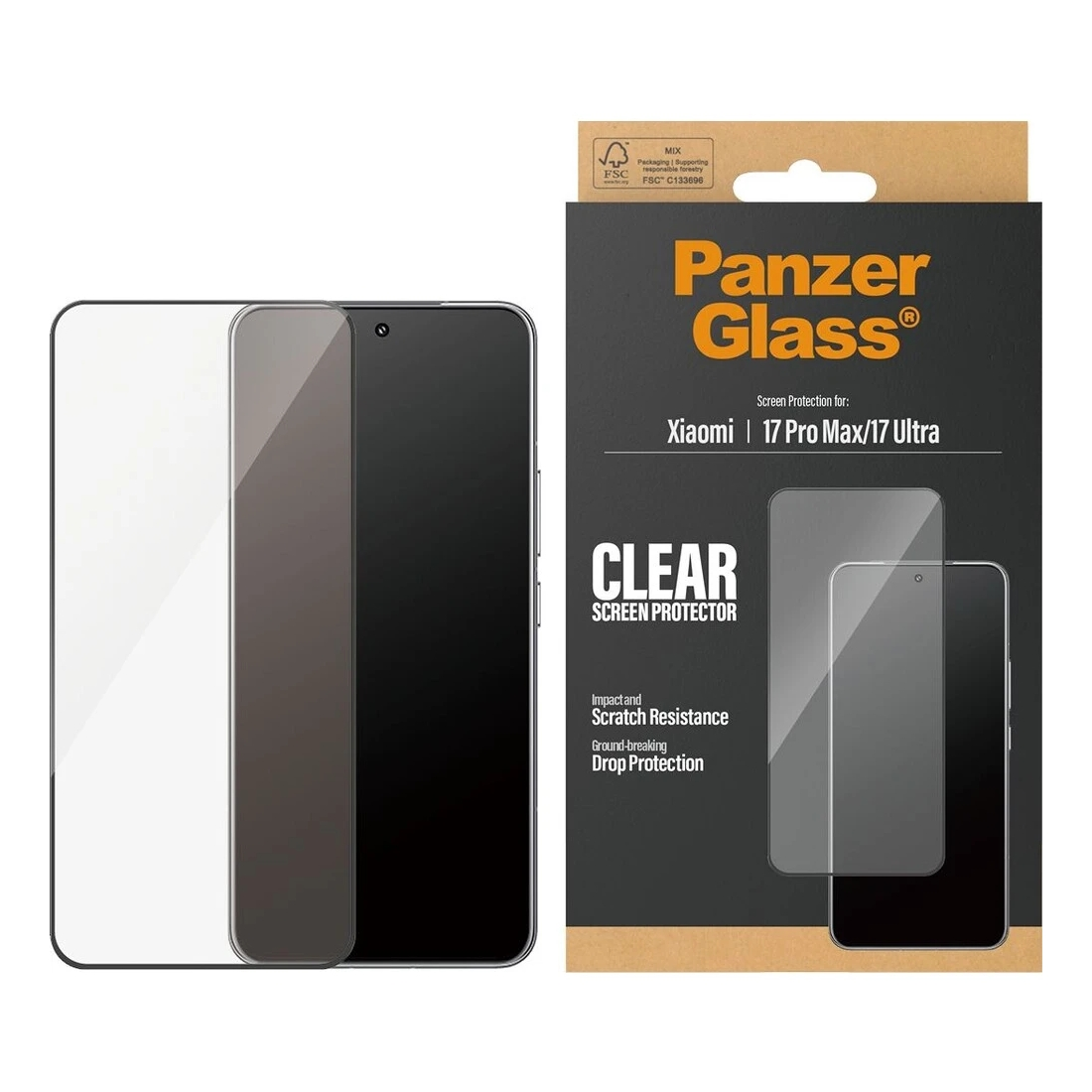 Emballage de protection d'écran Panzer Glass pour Xiaomi 17 Pro Max/17 Ultra.