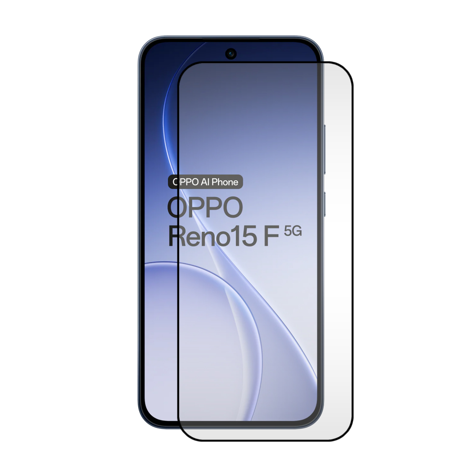 Un smartphone OPPO Reno15 F 5G avec protecteur d'écran.