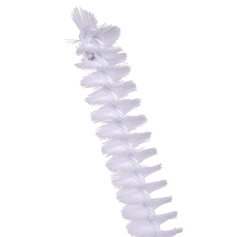 Un cepillo blanco con cerdas largas dispuestas en espiral.