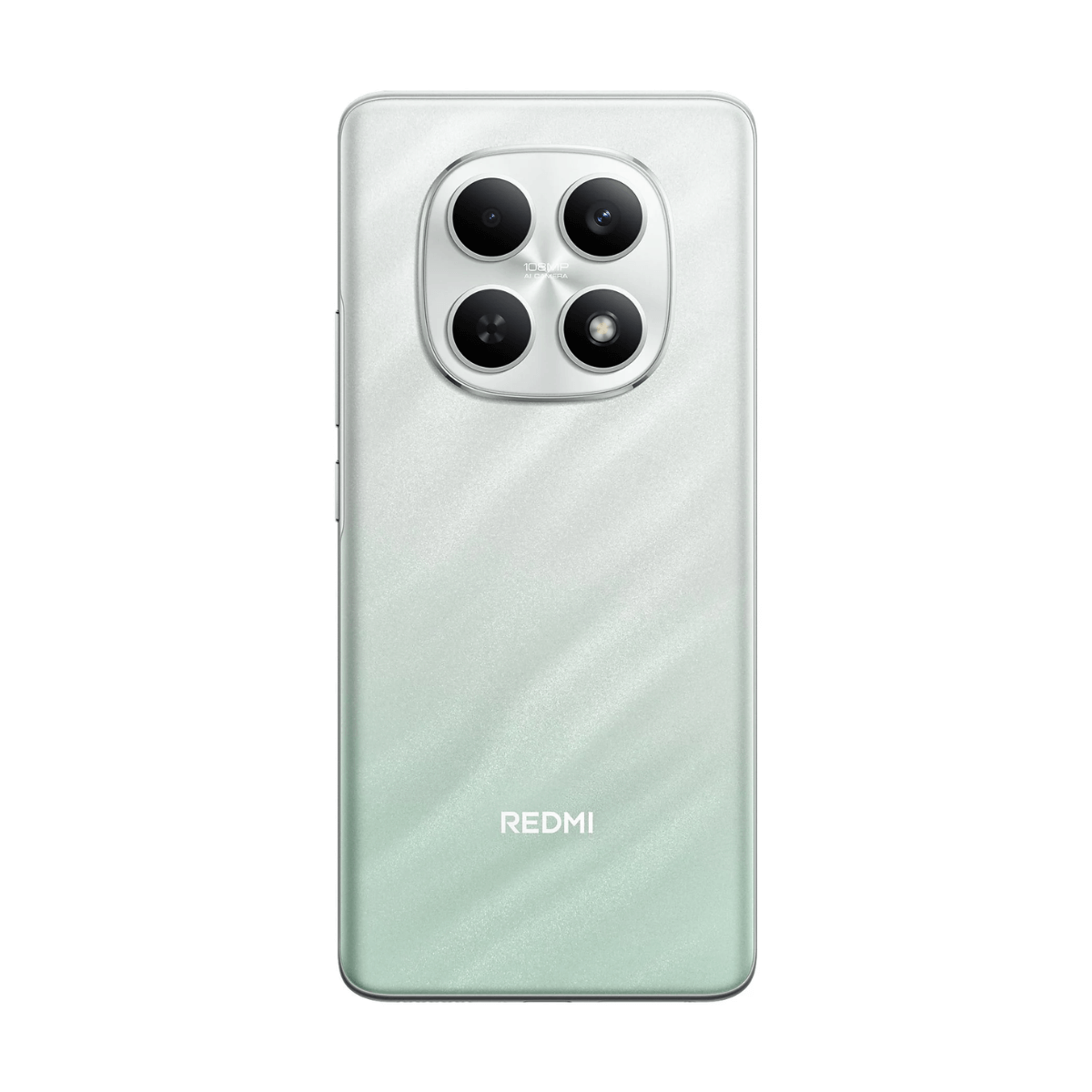 Tył jasnosielonego smartfona z czterema aparatami i logo "REDMI".