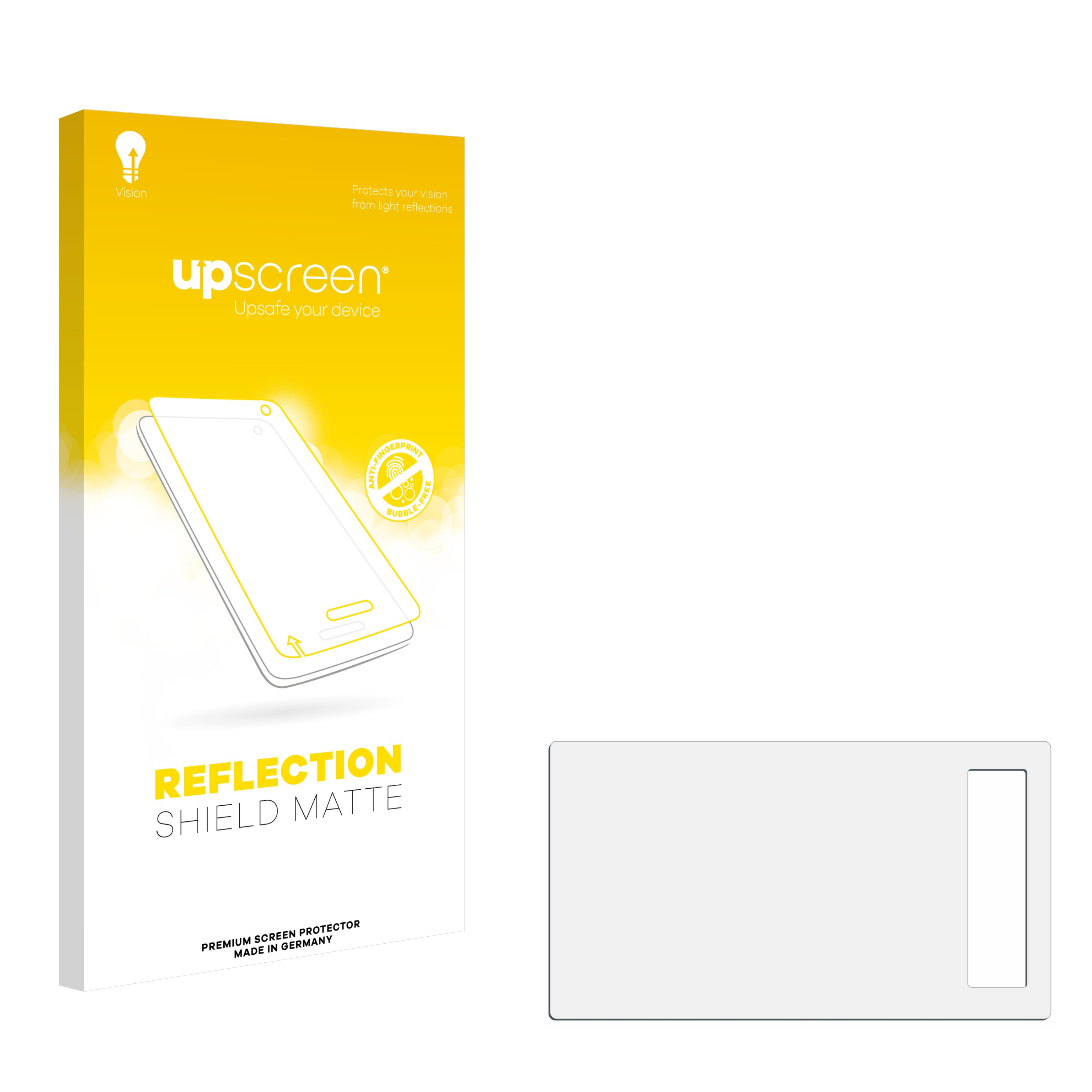 Verpackung und Displayschutzfolie für ein Smartphone. Gelbe Verpackung, weiße Folie.