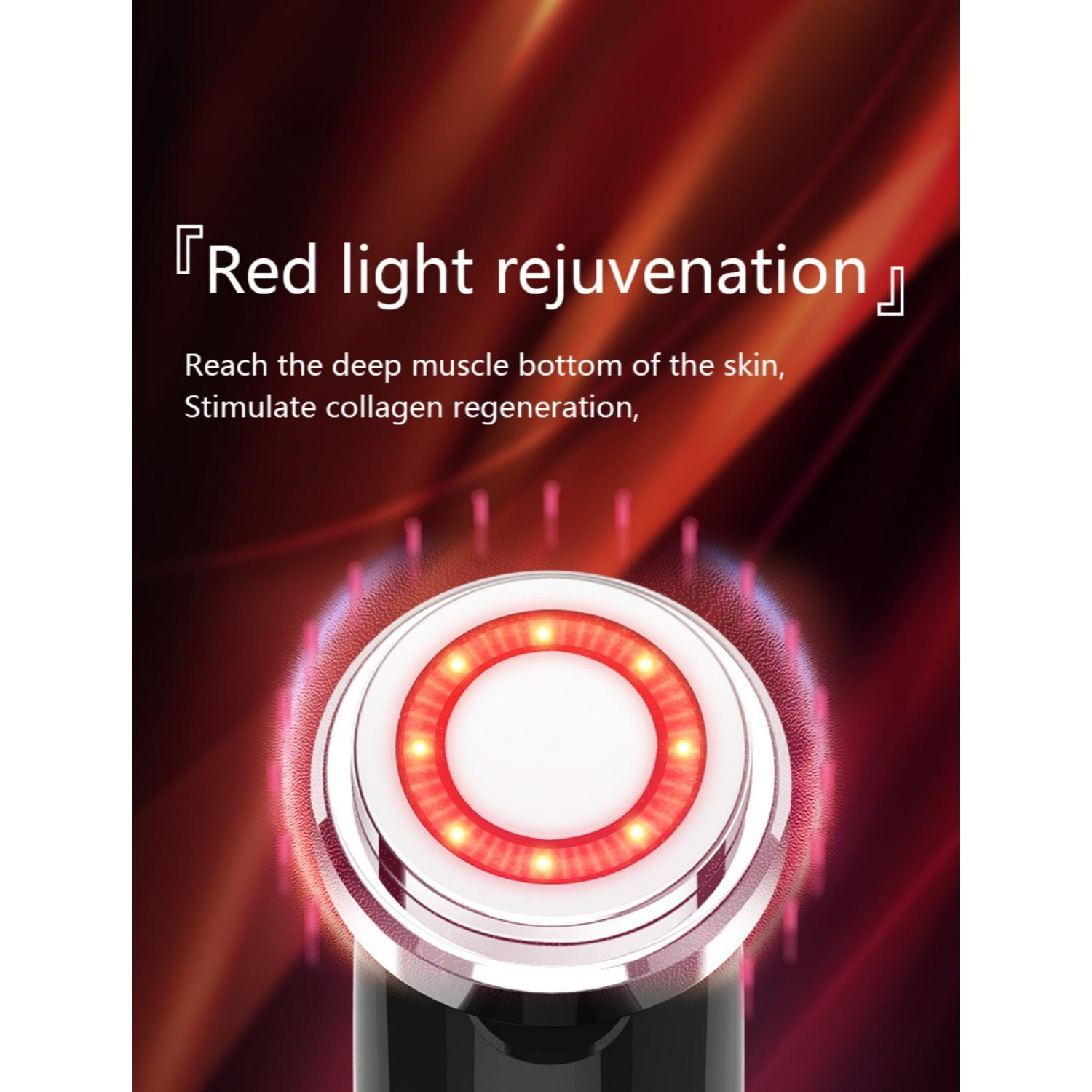 Rotes Licht zur Hautverjüngung mit leuchtenden Ringen.