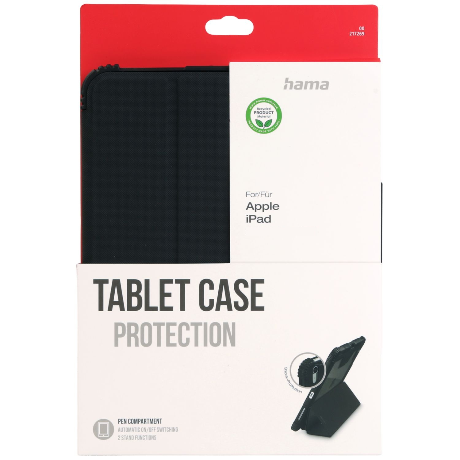 Etui Hama do tabletu Apple iPad, czarne, z uchwytem na rysik.