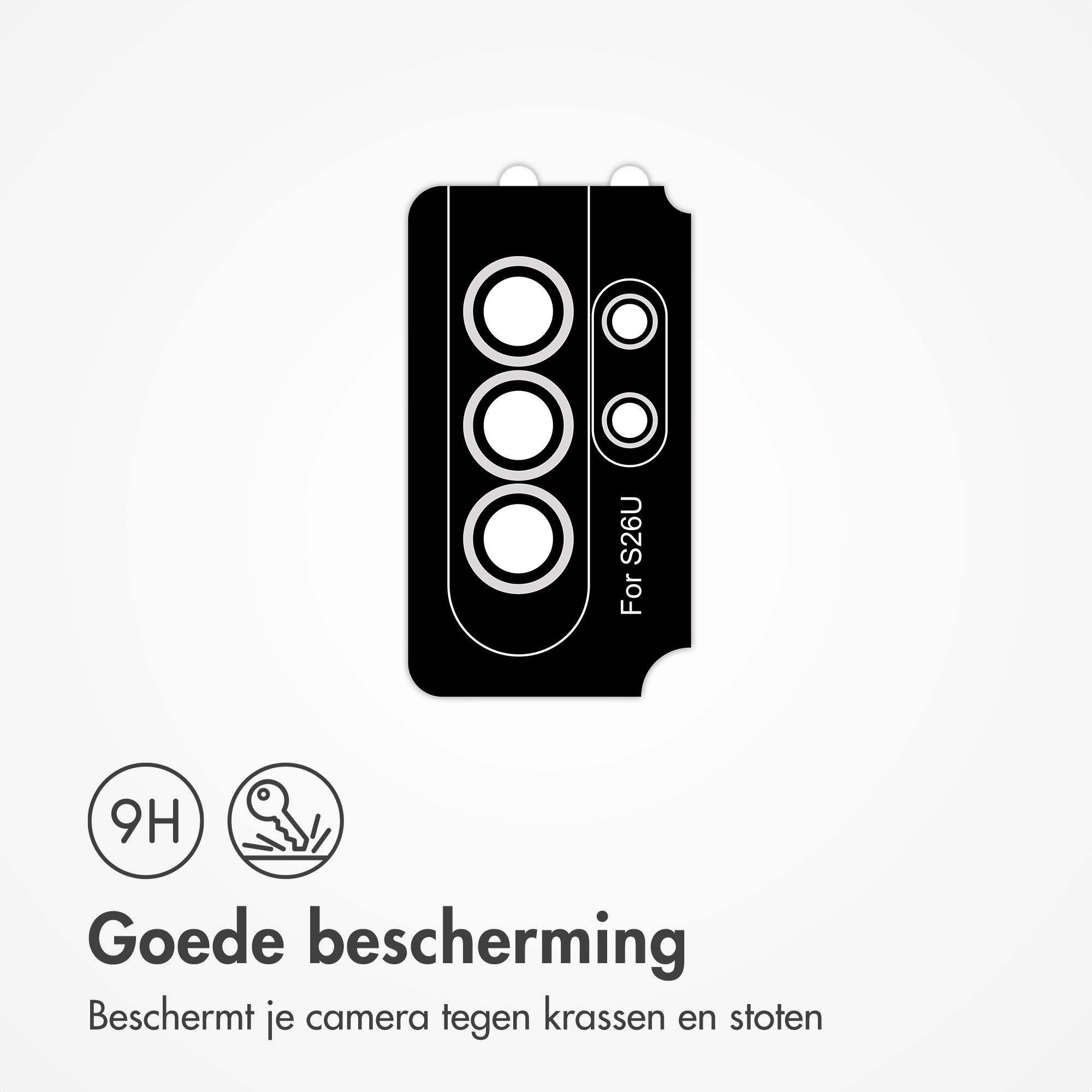 Zwarte camerabescherming voor S26U, 9H hardheid