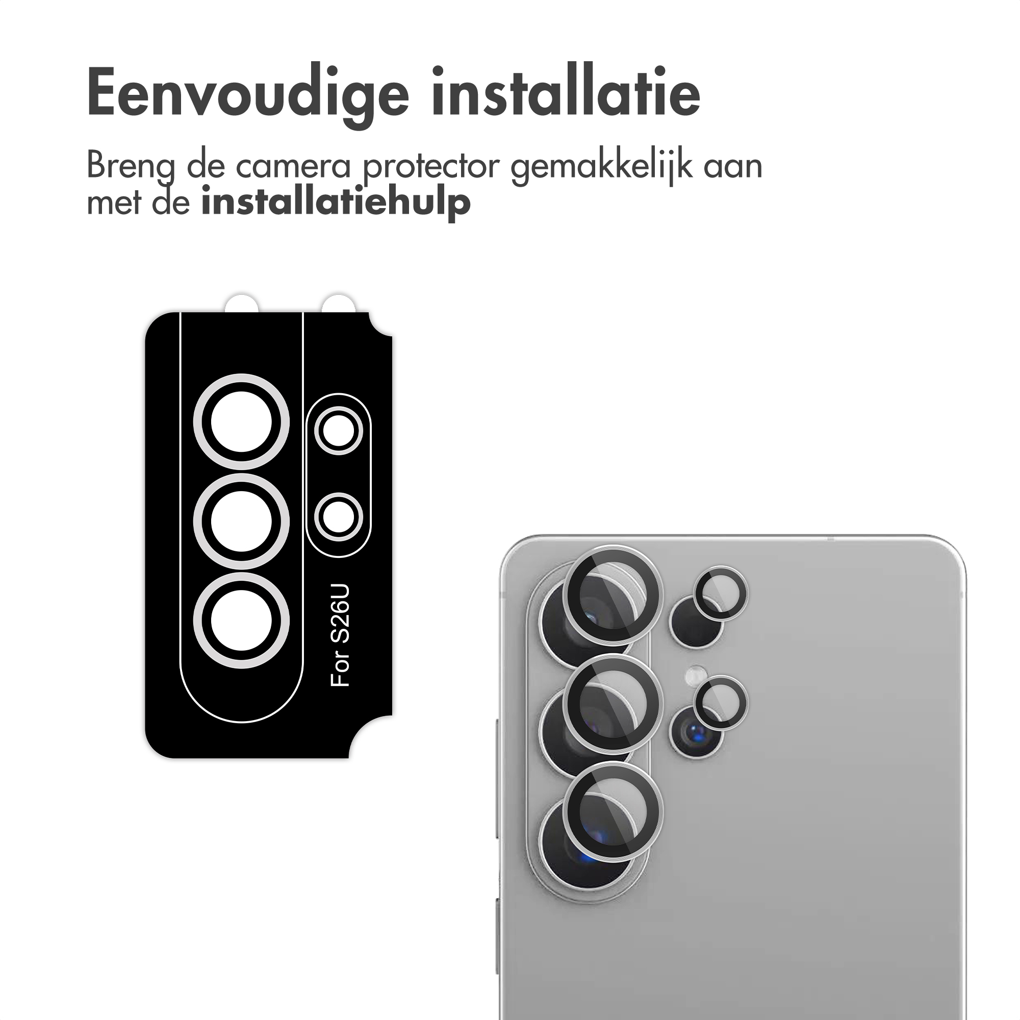 Aide à l'installation de protecteur de caméra sur un smartphone.