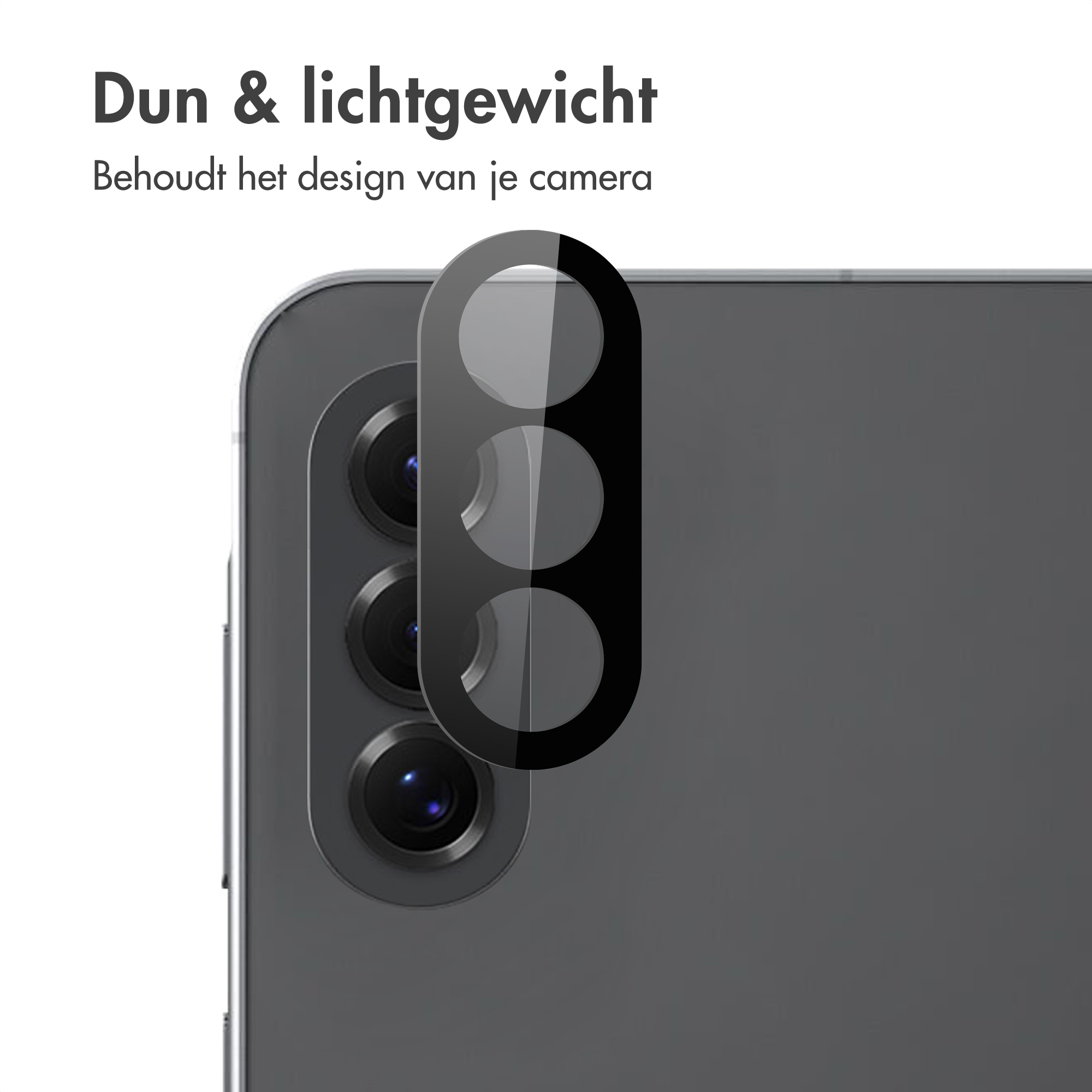 Dunne, transparante beschermfolie voor smartphone cameralenzen.