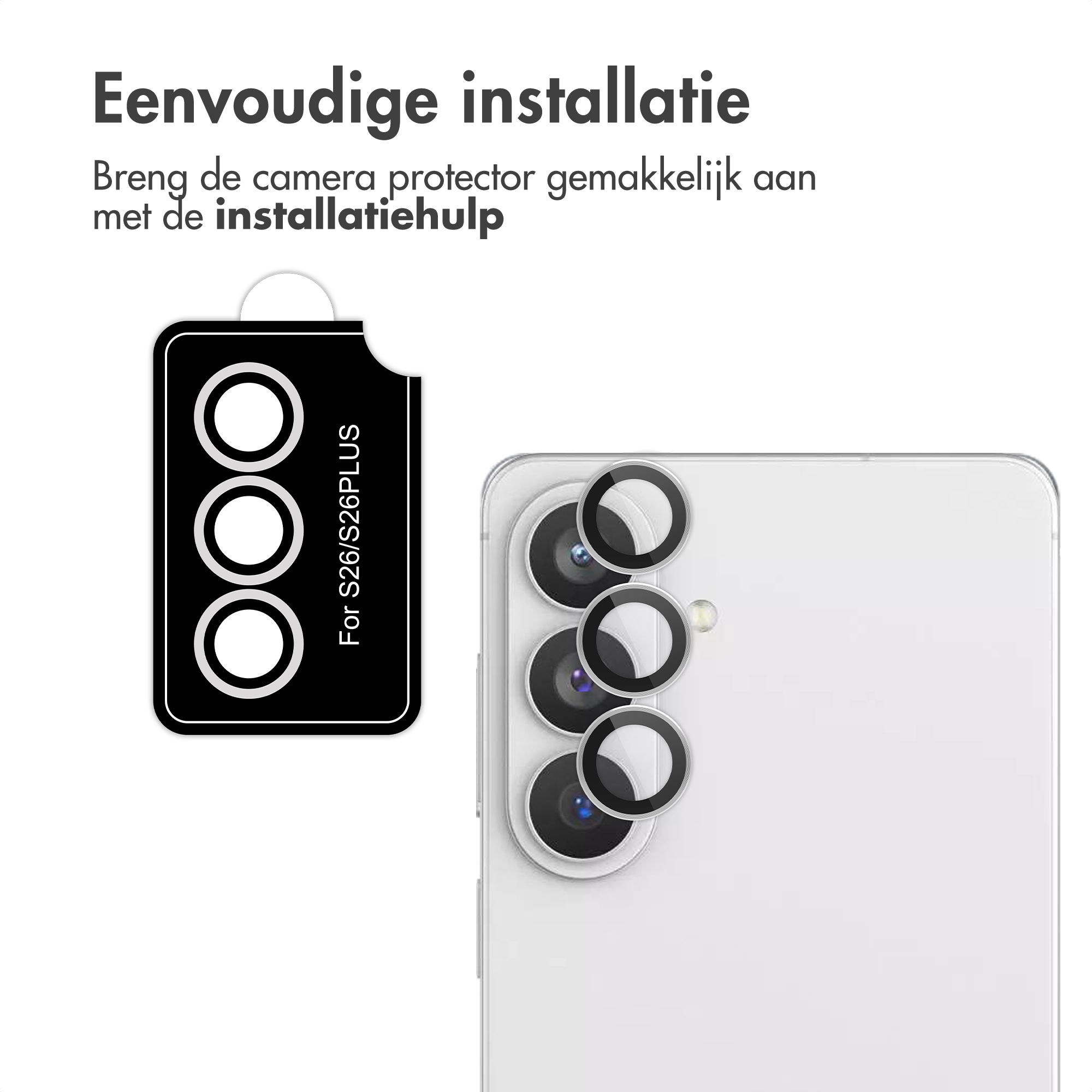 Eenvoudige installatie: Plaats cameraprotector met hulp.