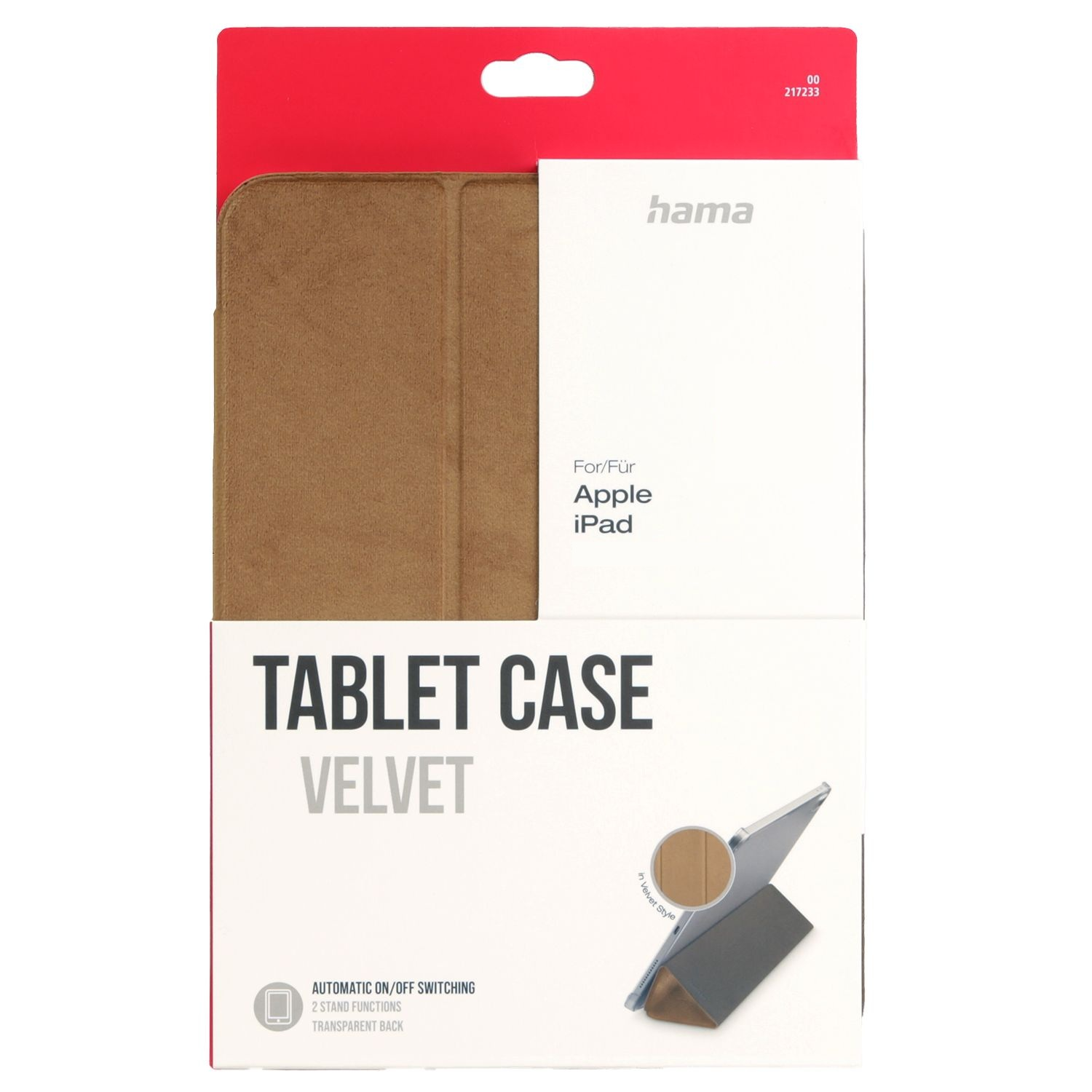 Hama Tablet Case für Apple iPad, braun, mit Standfunktion.