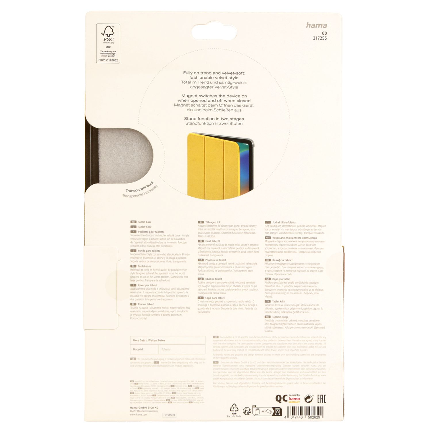 Etui Hama na tablet z aksamitnym wykończeniem, magnetyczne.