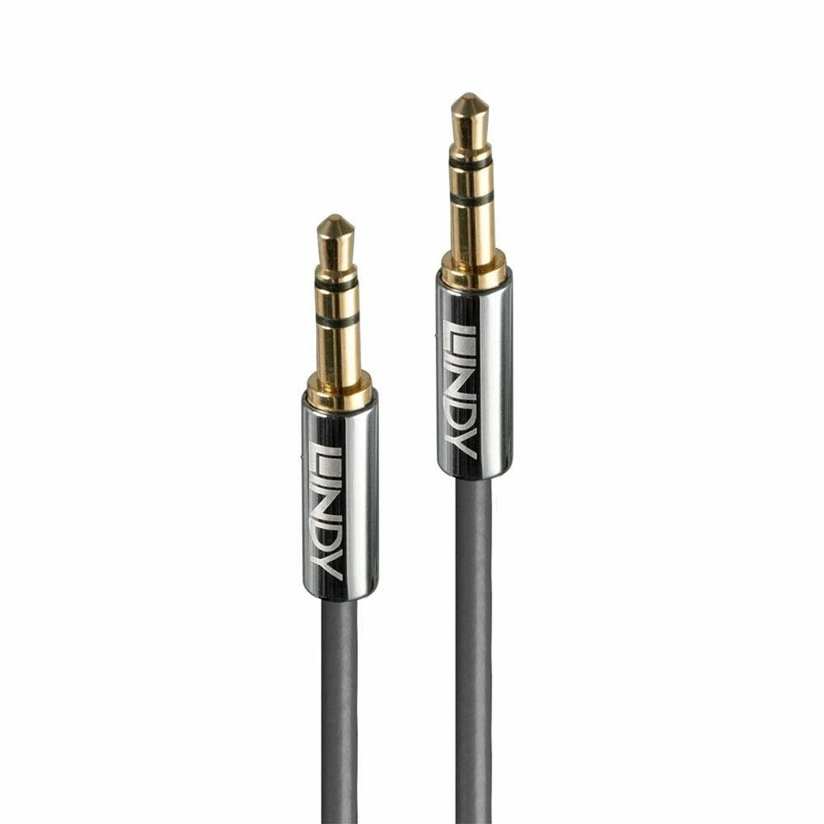 Due jack audio dorati con impugnature argentate e marchio LINDY.