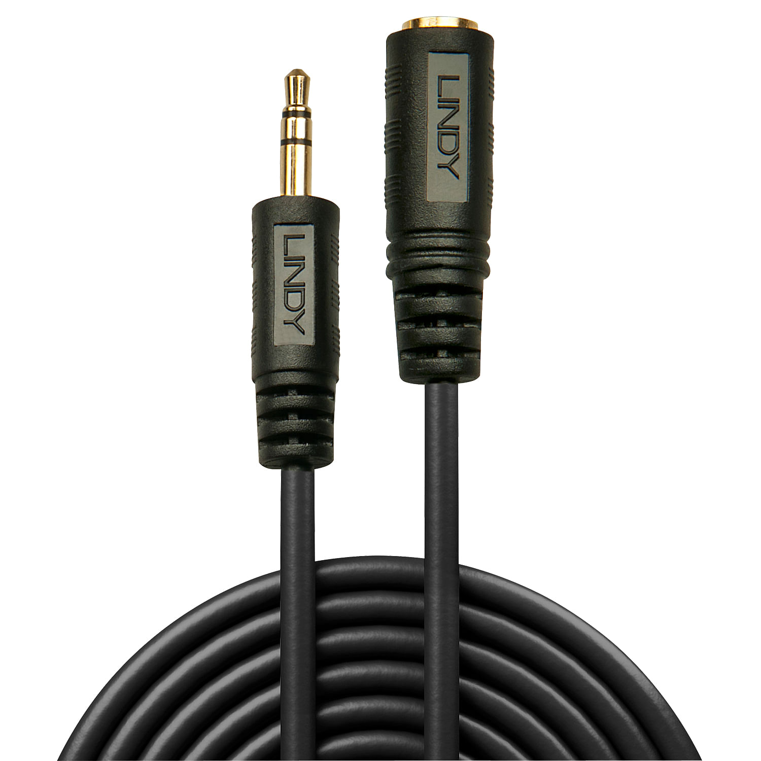 Cavo audio LINDY nero da 3,5 mm maschio a femmina.