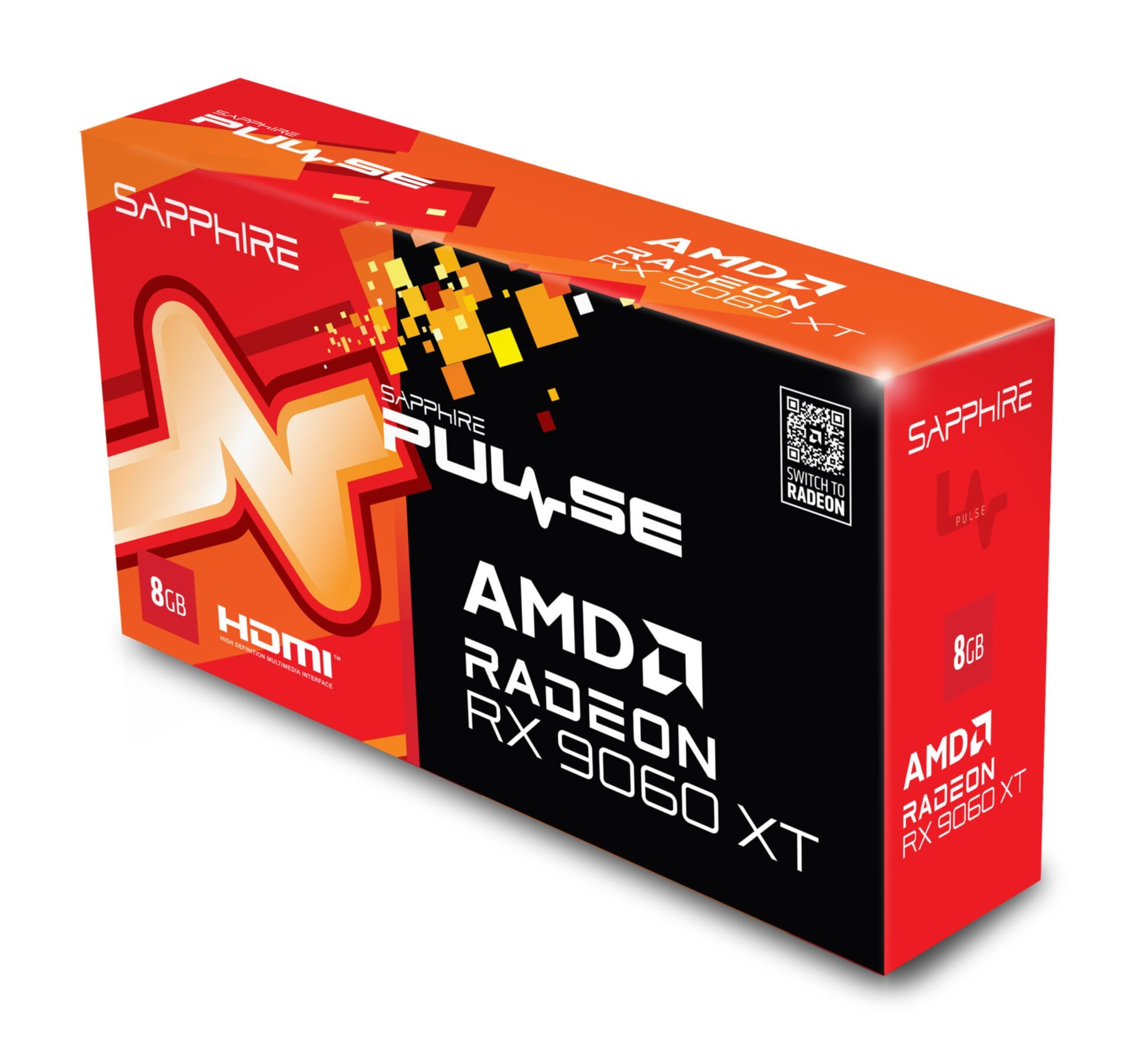 Pudełko karty graficznej Sapphire AMD Radeon RX 9060 XT.