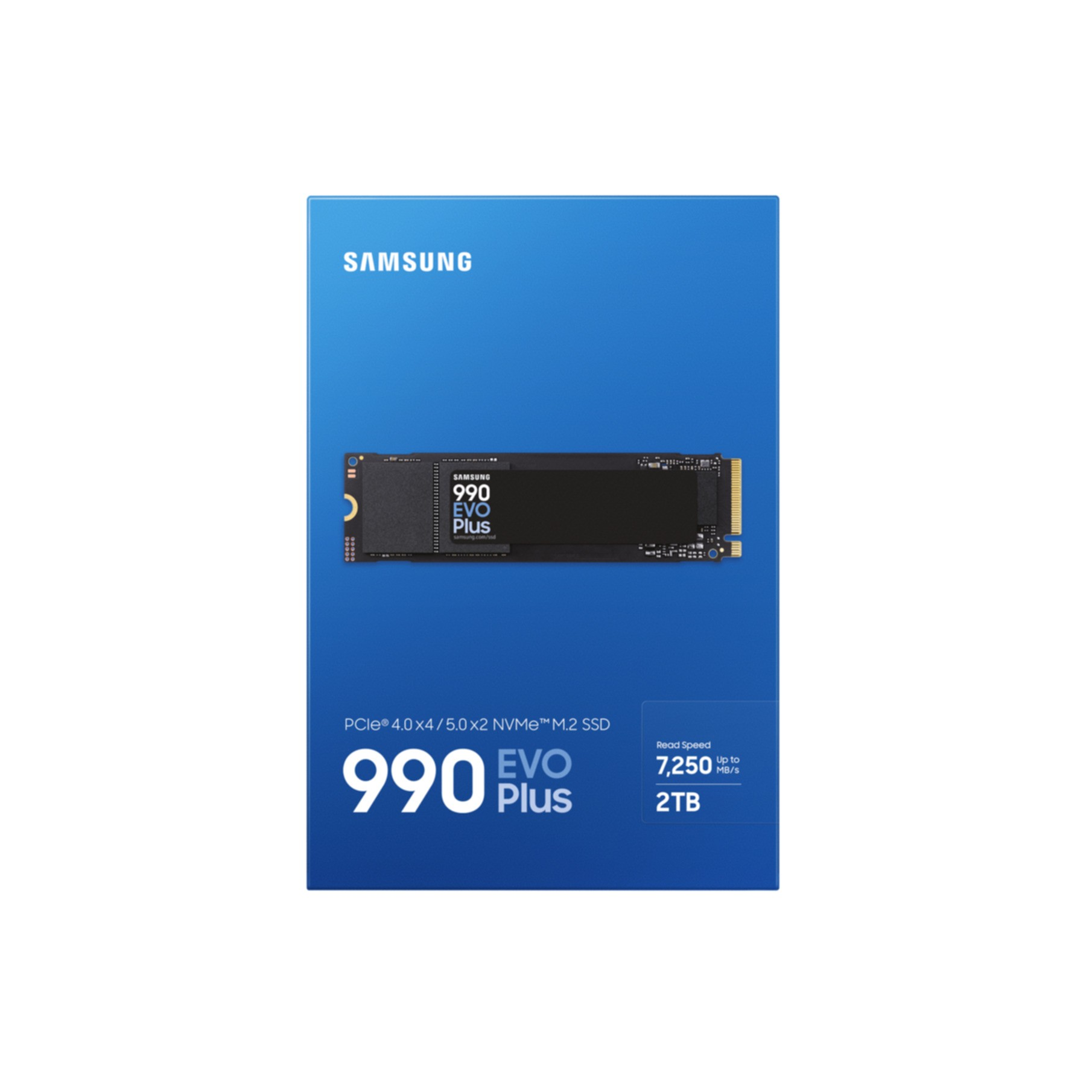 Dysk SSD M.2 Samsung 990 EVO Plus, 2TB, PCIe 4.0/5.0 x4, prędkość odczytu do 7250 MB/s.