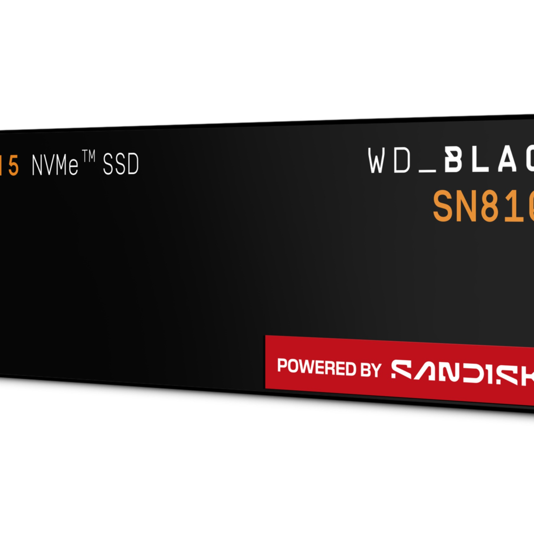 Czarne opakowanie z WD_BLACK SN810 NVMe SSD i logo Sandisk.
