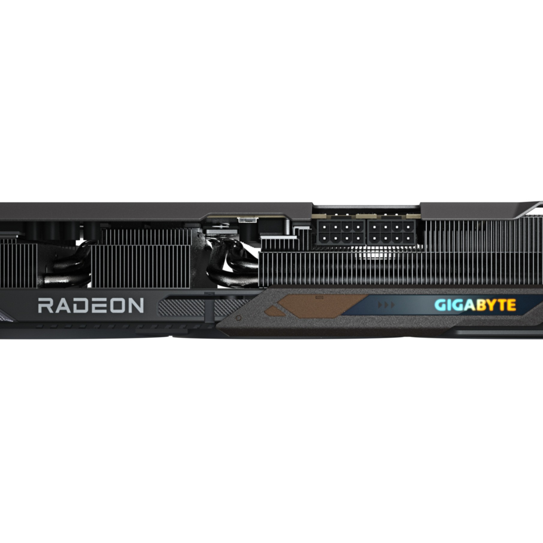 Część karty graficznej z logo RADEON i GIGABYTE.