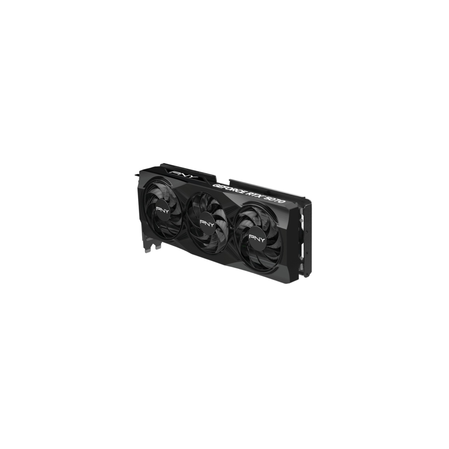 Schwarze Grafikkarte mit drei Lüftern und GeForce RTX-Logo.