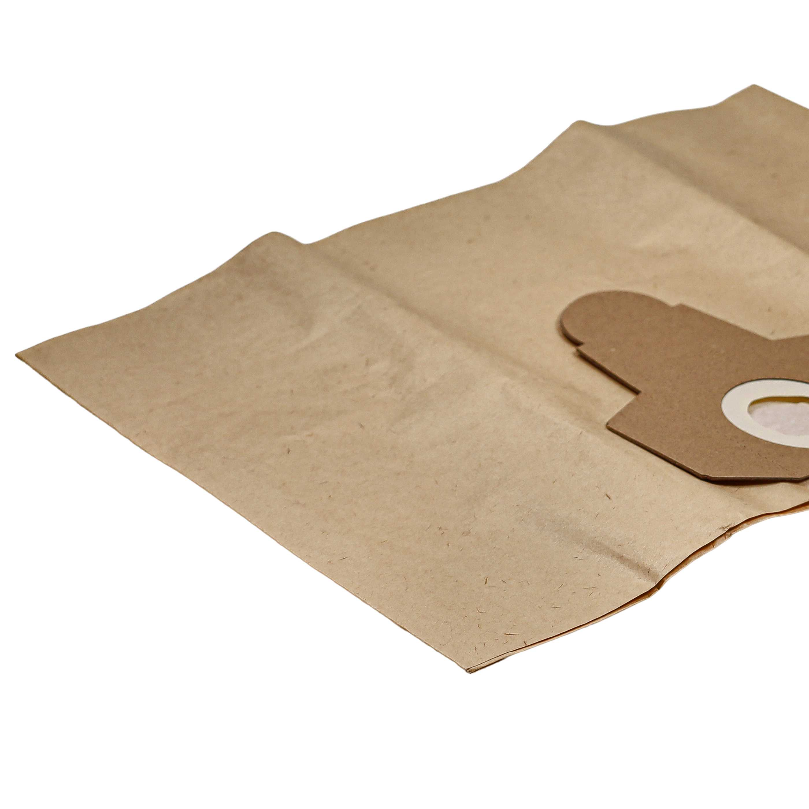 Ein brauner Papierstaubbeutel mit einem Ausschnitt.