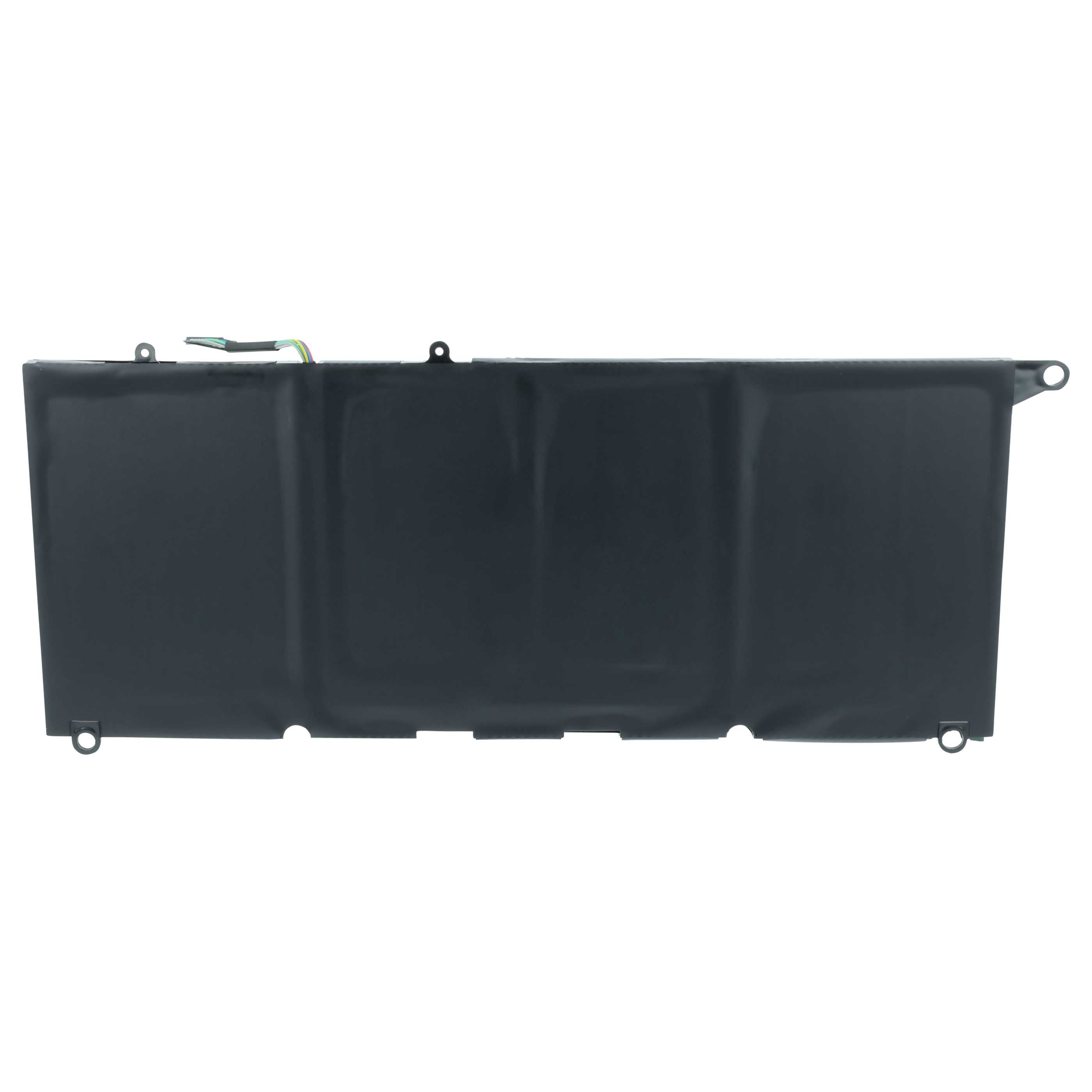 Schwarzer Laptop-Akku mit Kabeln und Befestigungslöchern.