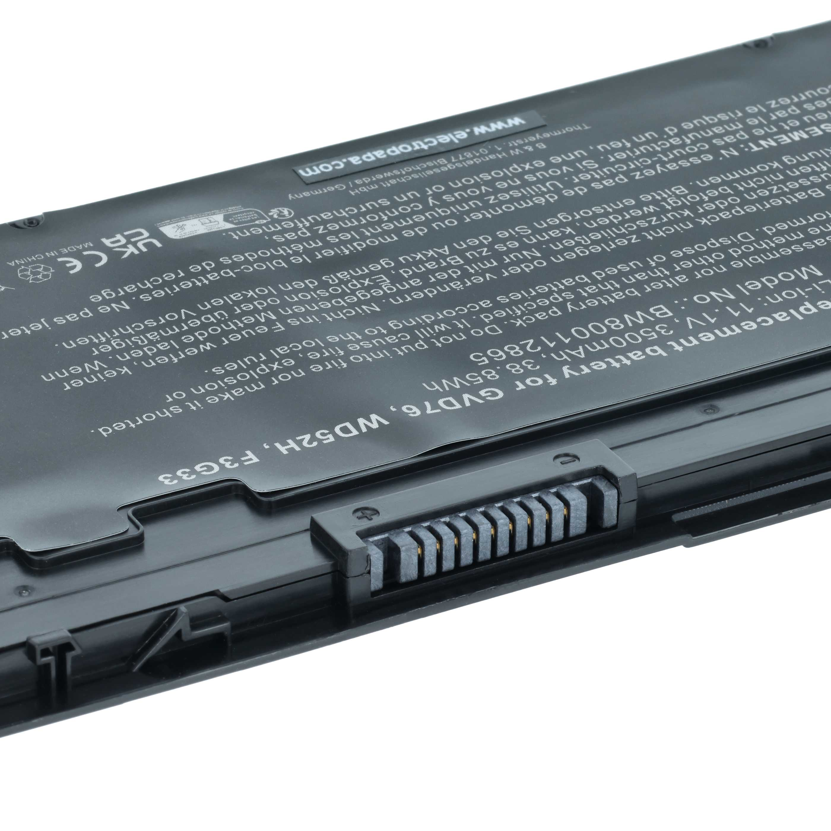 Ein Laptop-Akku mit Modellnummer BW800112865 und Details.