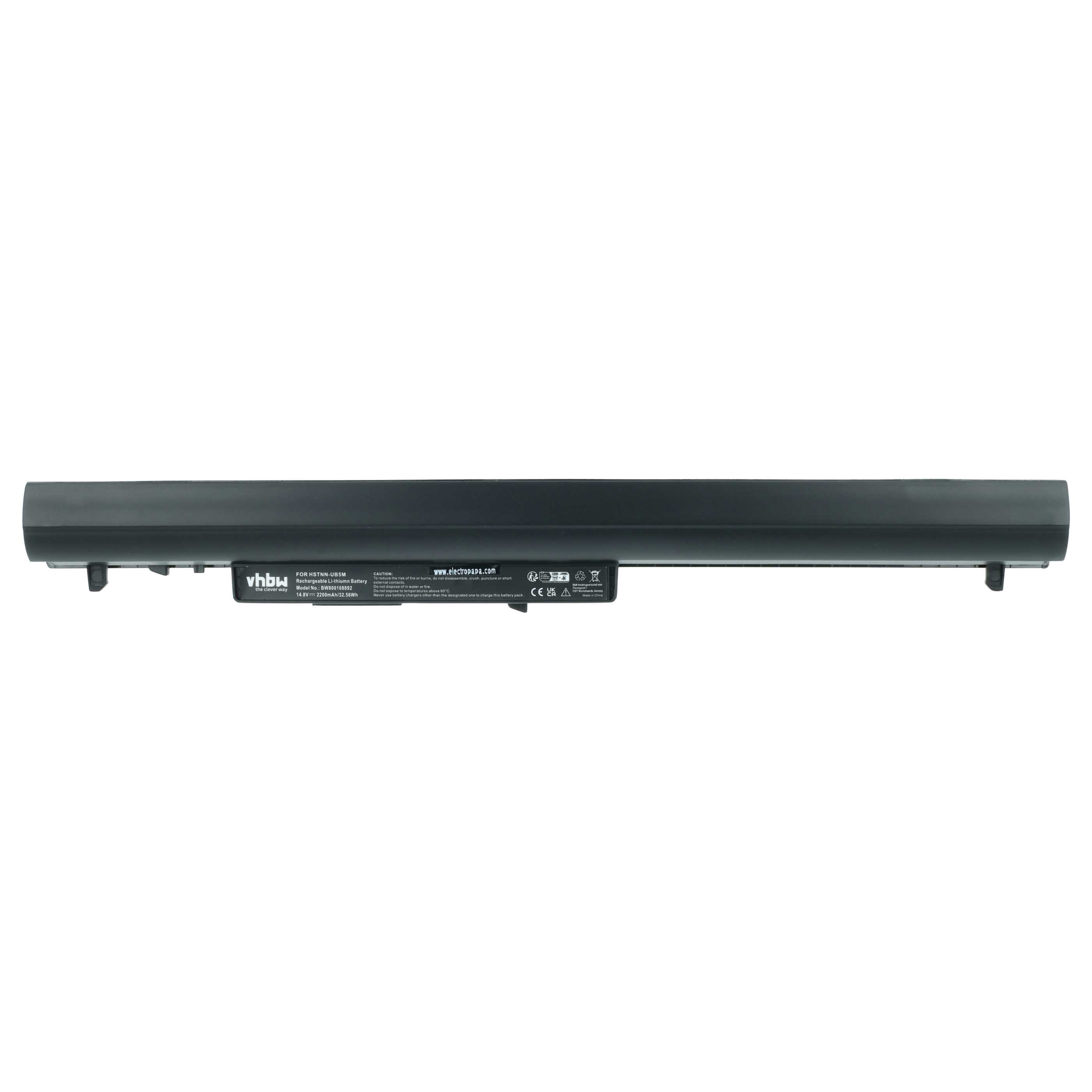 Ein schwarzer Laptop-Akku mit Beschriftung.