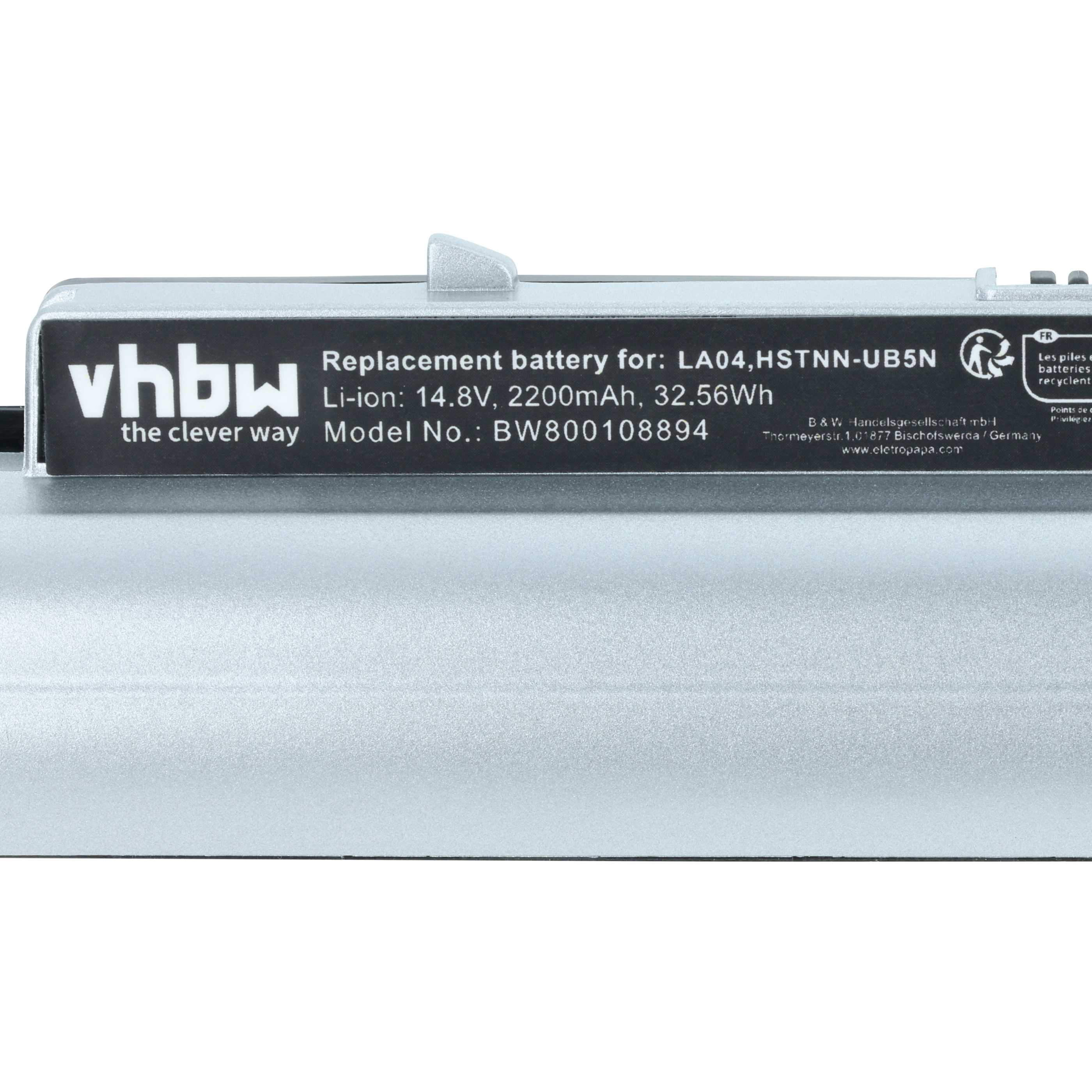 vhbw Ersatzakku für LA04, HSTNN-UB5N. Li-Ion 14.8V, 2200mAh.