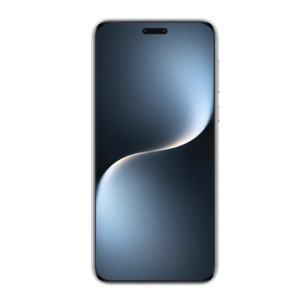 Szary smartfon z zakrzywionym ekranem i czarnym wcięciem u góry.