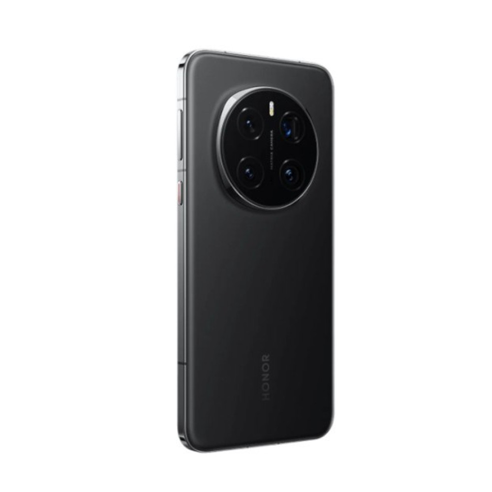 Tył czarnego smartfona z czterema aparatami w okrągłym module.