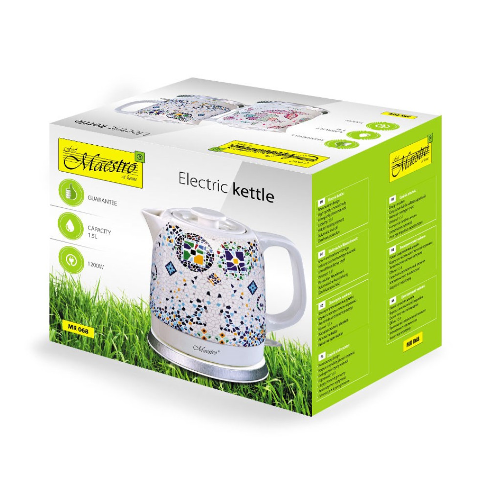 Opakowanie czajnika elektrycznego z mozaikowym wzorem, poj. 1,5L, 1200W.