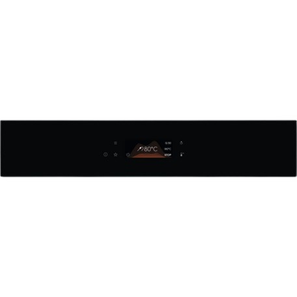 Czarny panel sterowania z cyfrowym wyświetlaczem pokazującym 80°C.