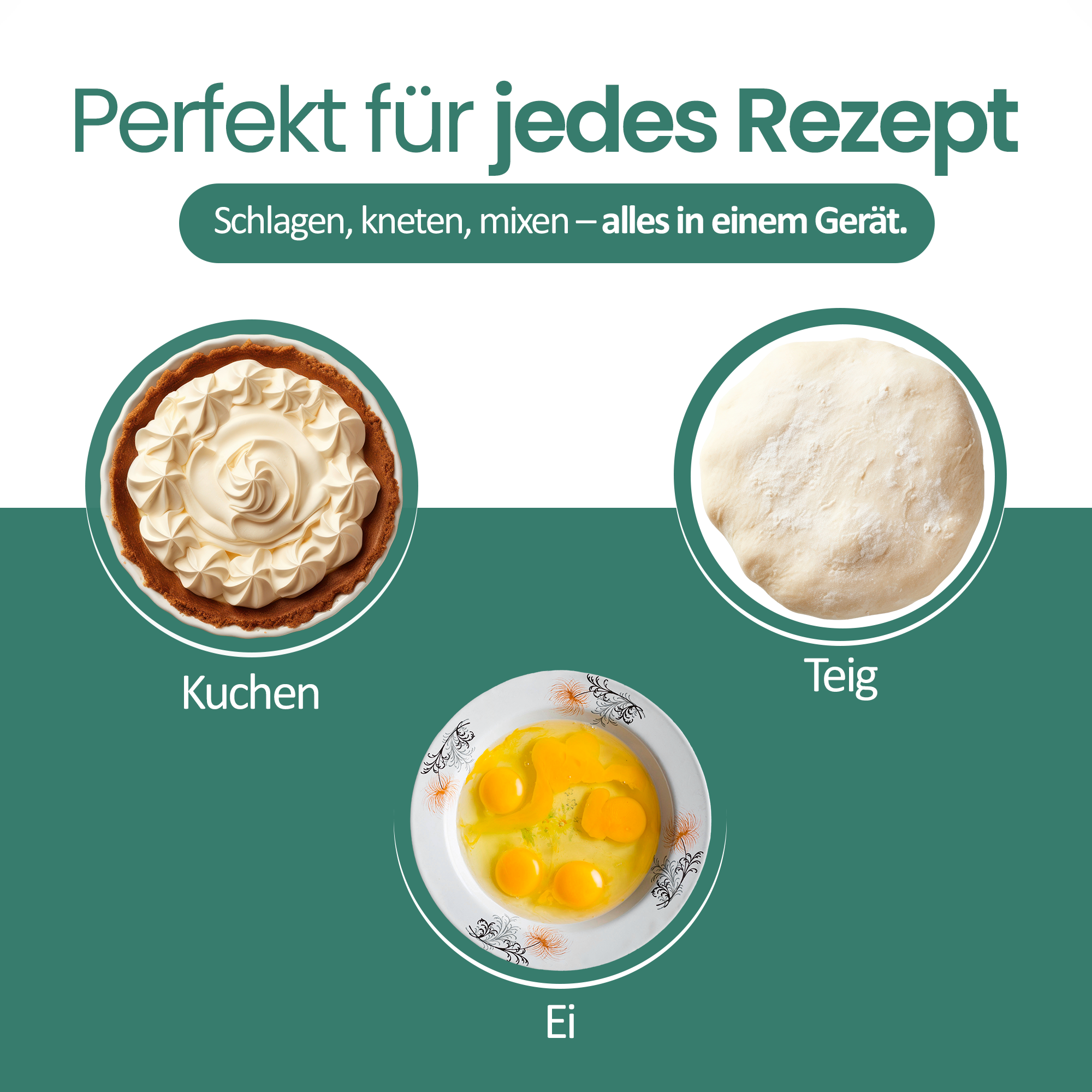 Ein Kuchen, Teig und Eier werden gezeigt. Perfekt für jedes Rezept.